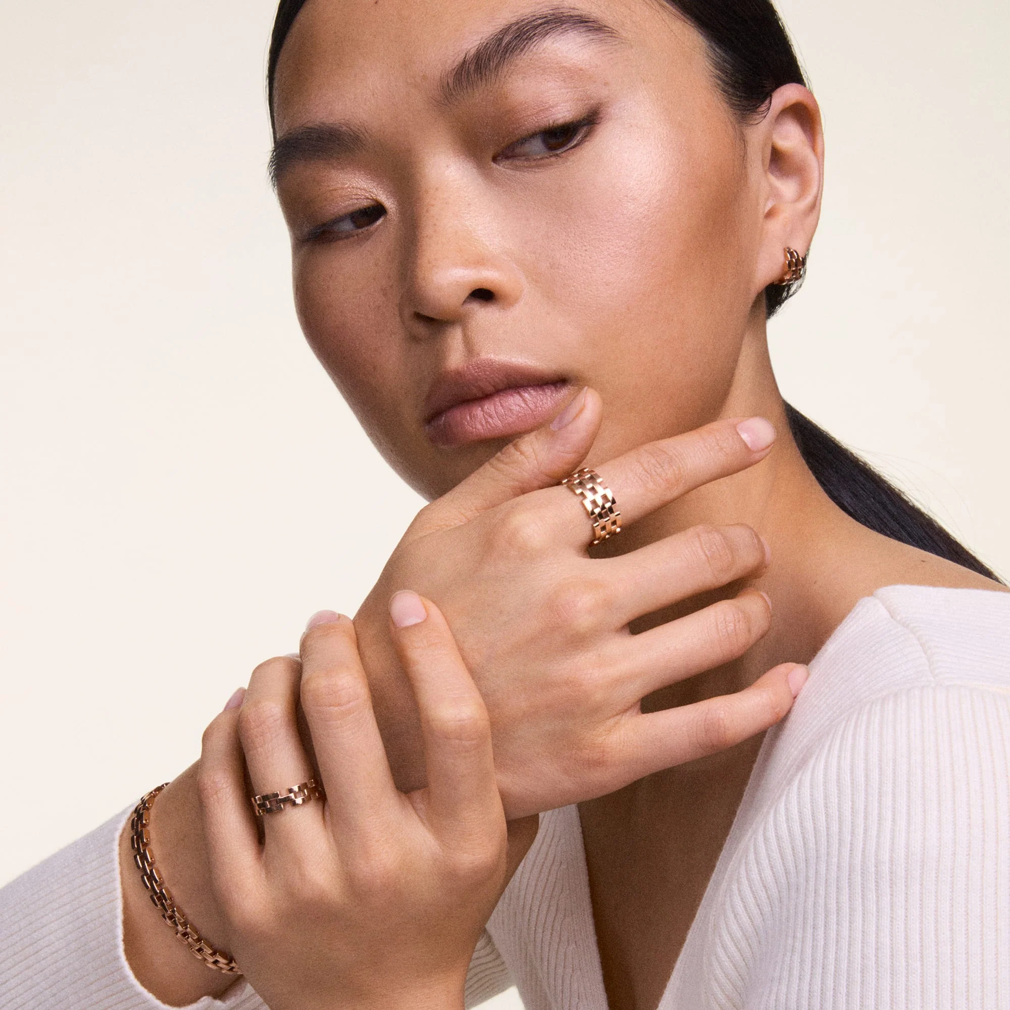 3-Link Ring Rose Gold - Image 2