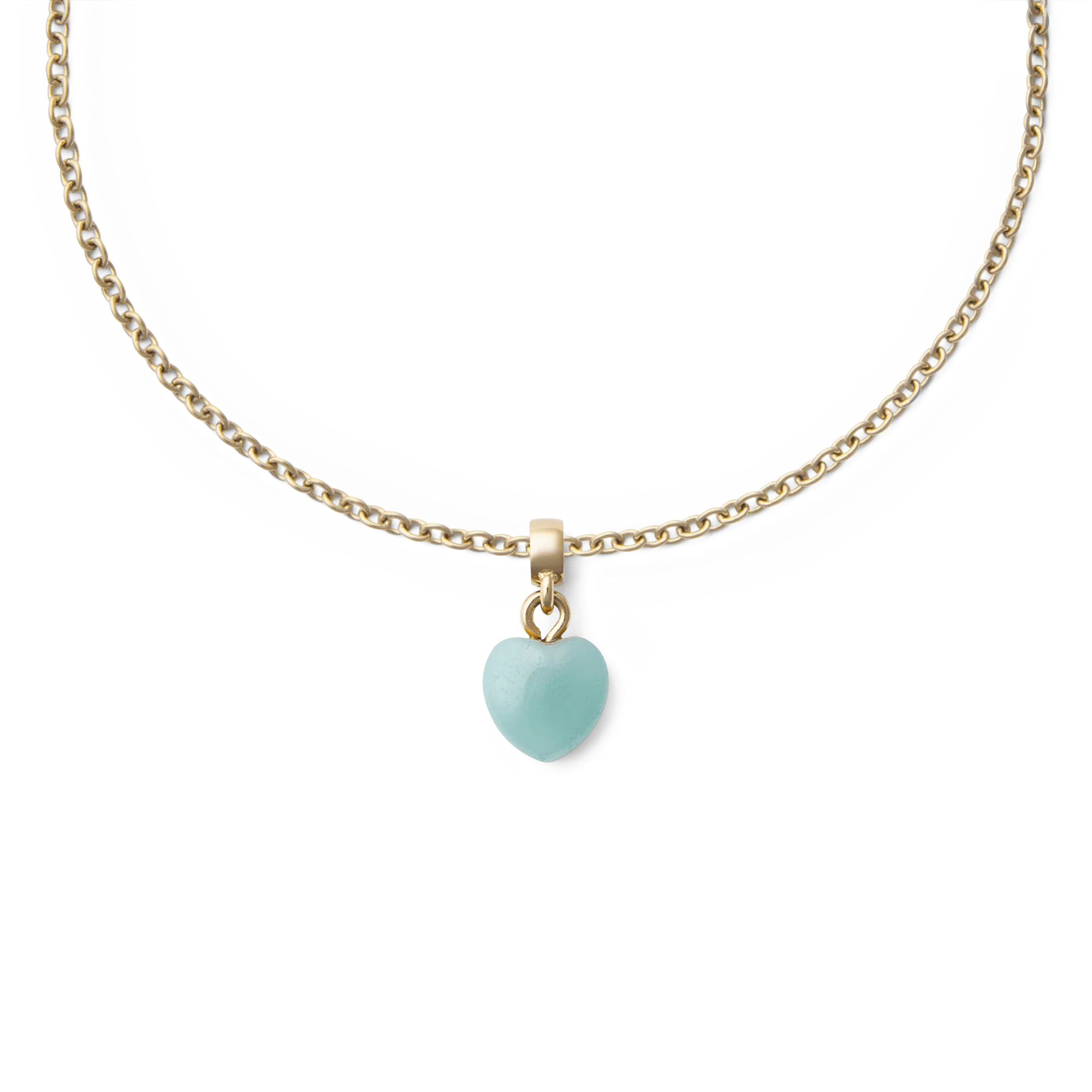 Amazonite Heart Gold Charm - Image 3