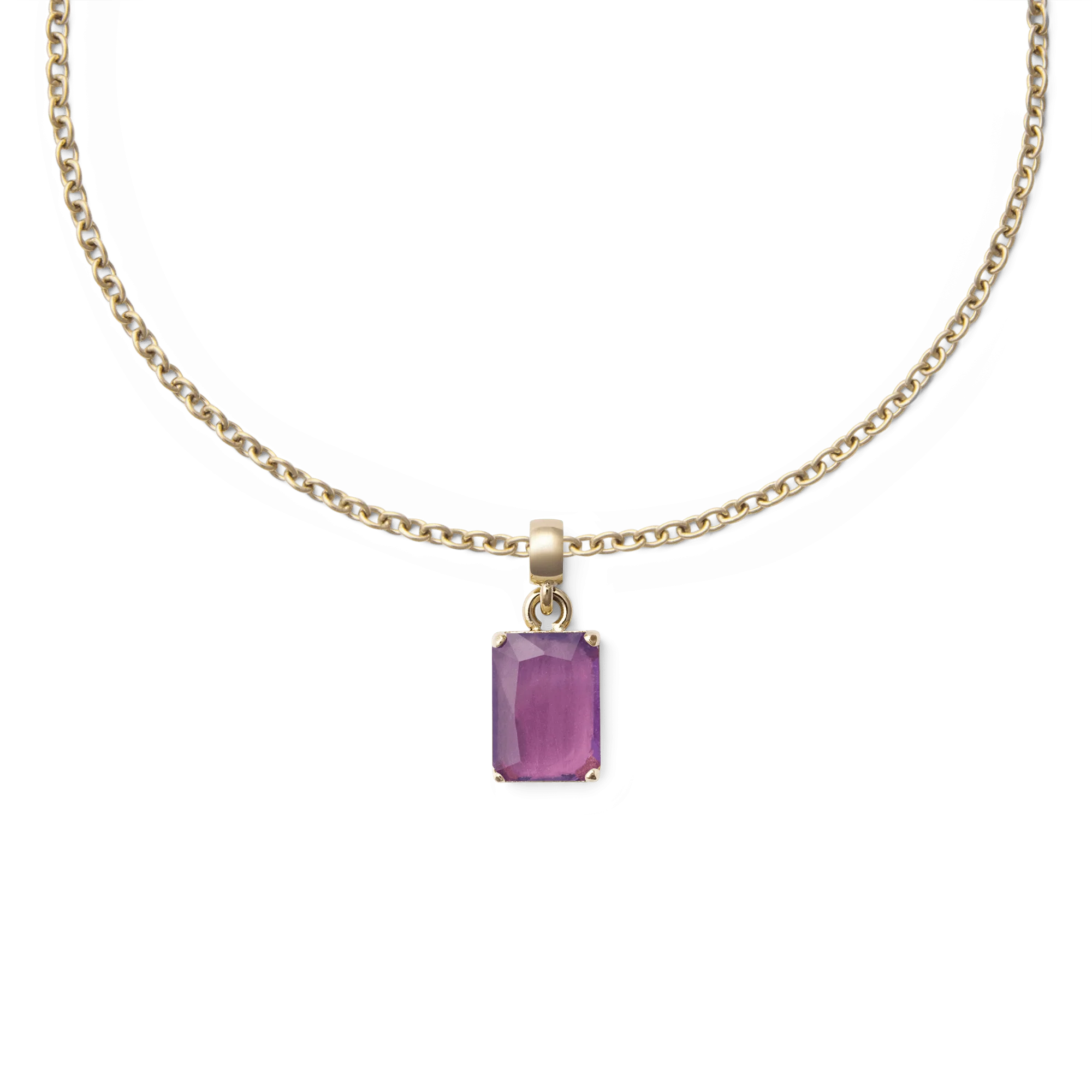 Amethyst Octagon Gold Charm - Image 3