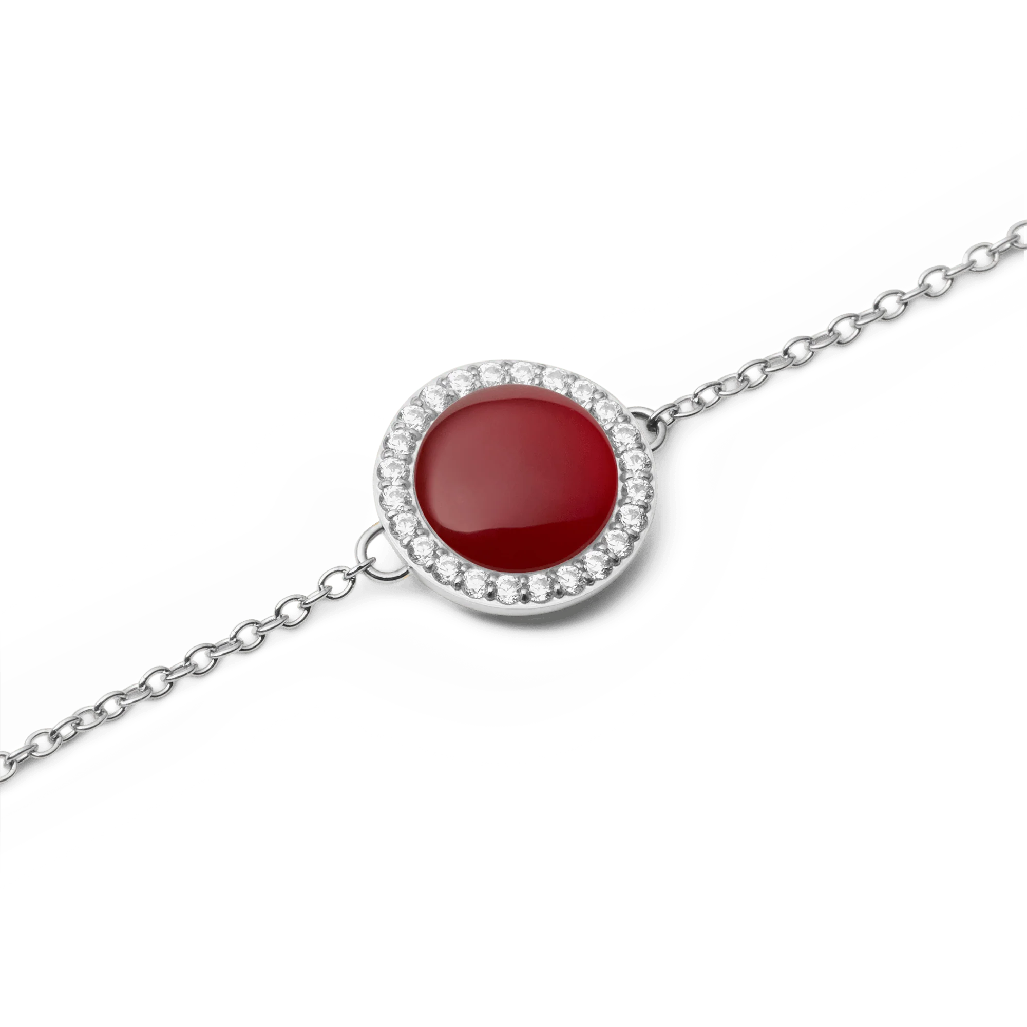 Audrey Bracelet  Red Agathe Silver - Image 3