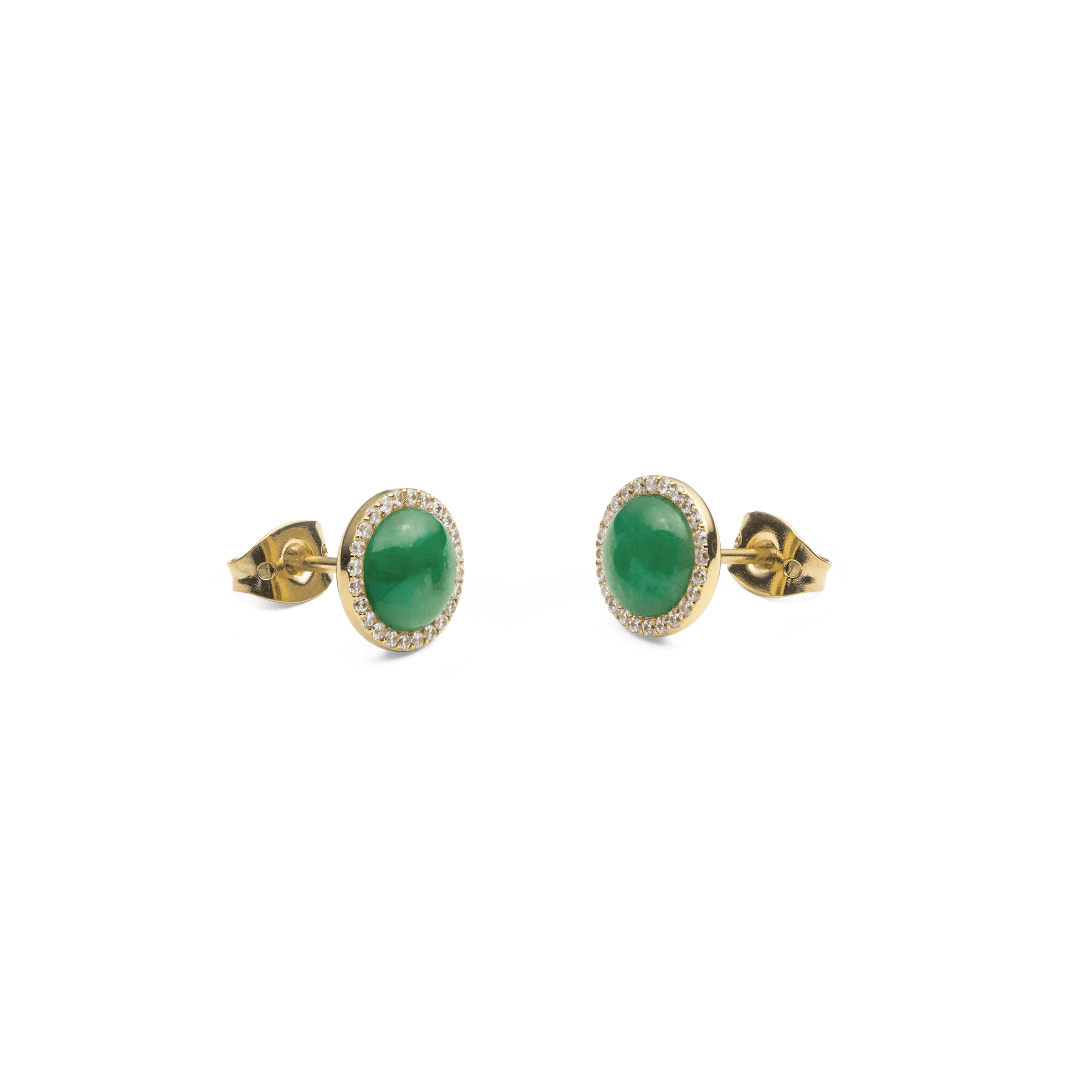 Audrey Earrings Jade Gold - Image 3