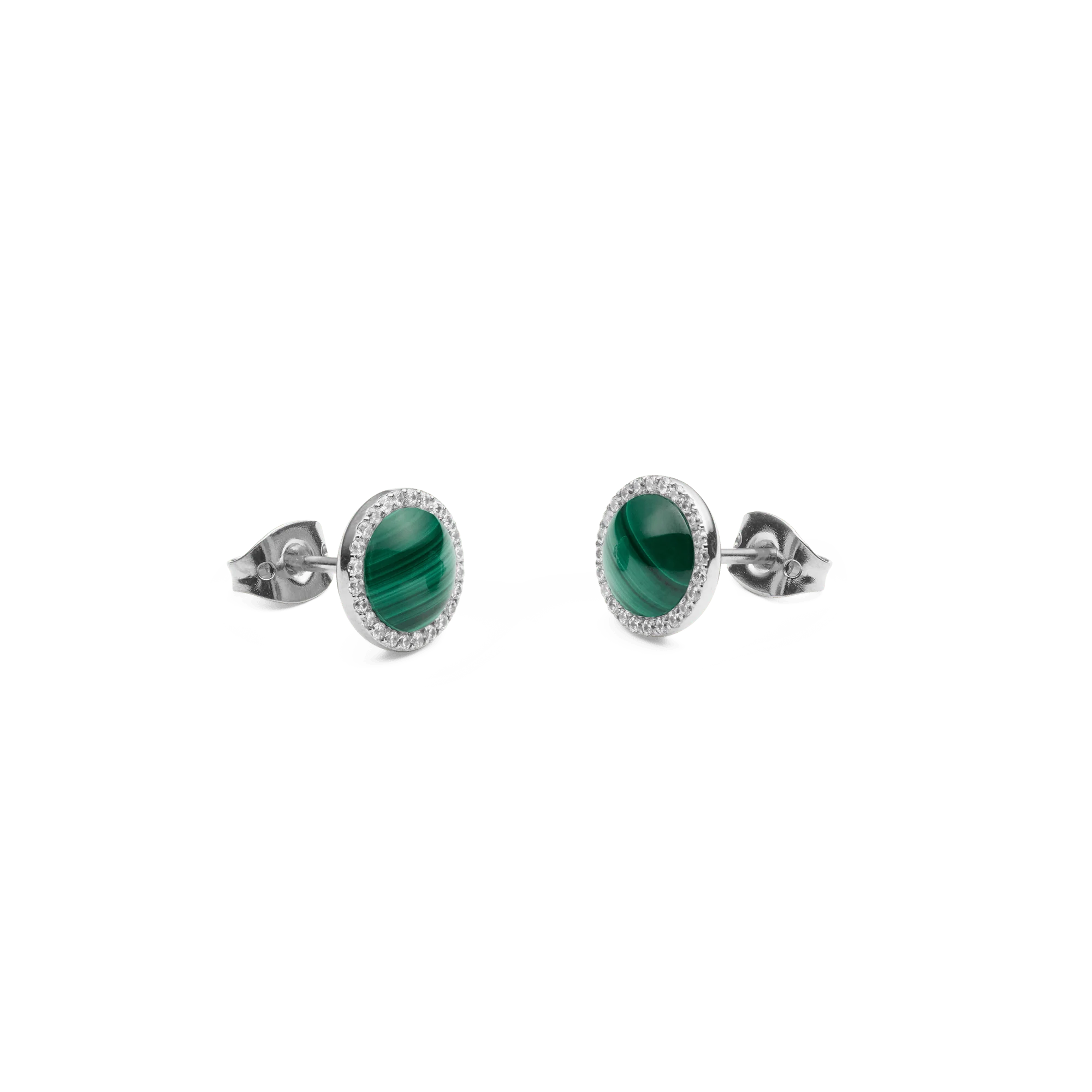 Audrey Earrings Malachite Silver - Image 3