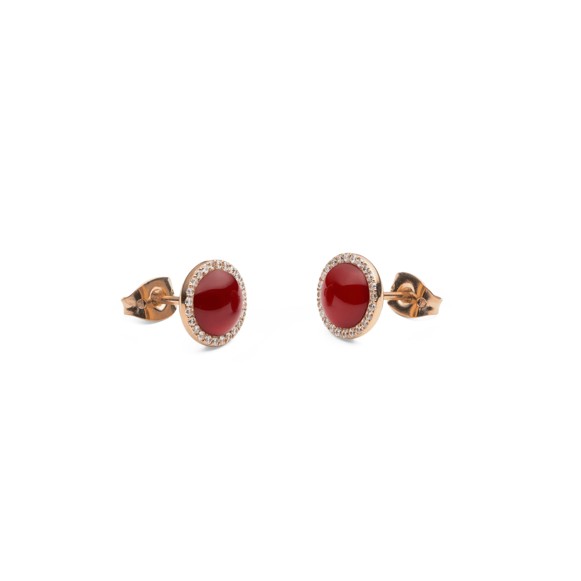 Audrey Earrings Red Agathe Rose Gold - Image 3