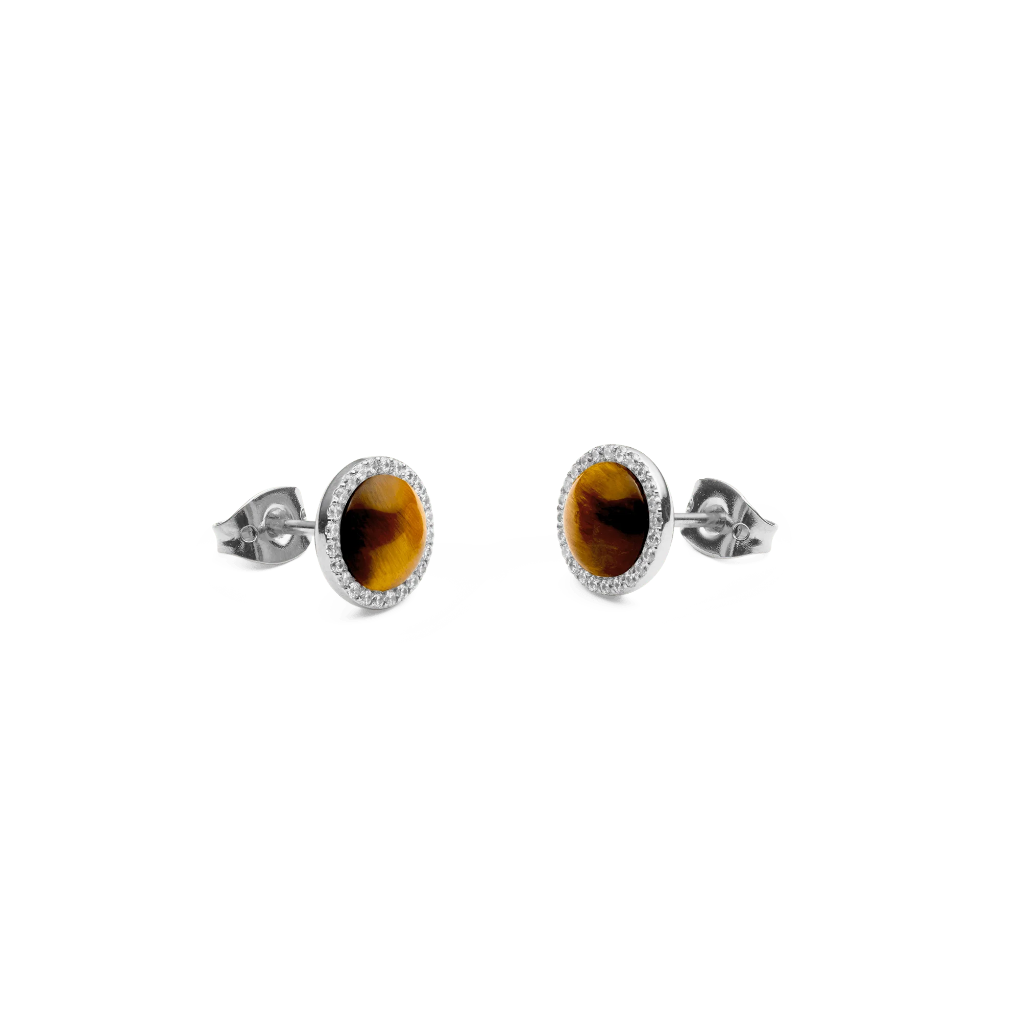 Audrey Earrings Tiger Eye Silver - Image 3