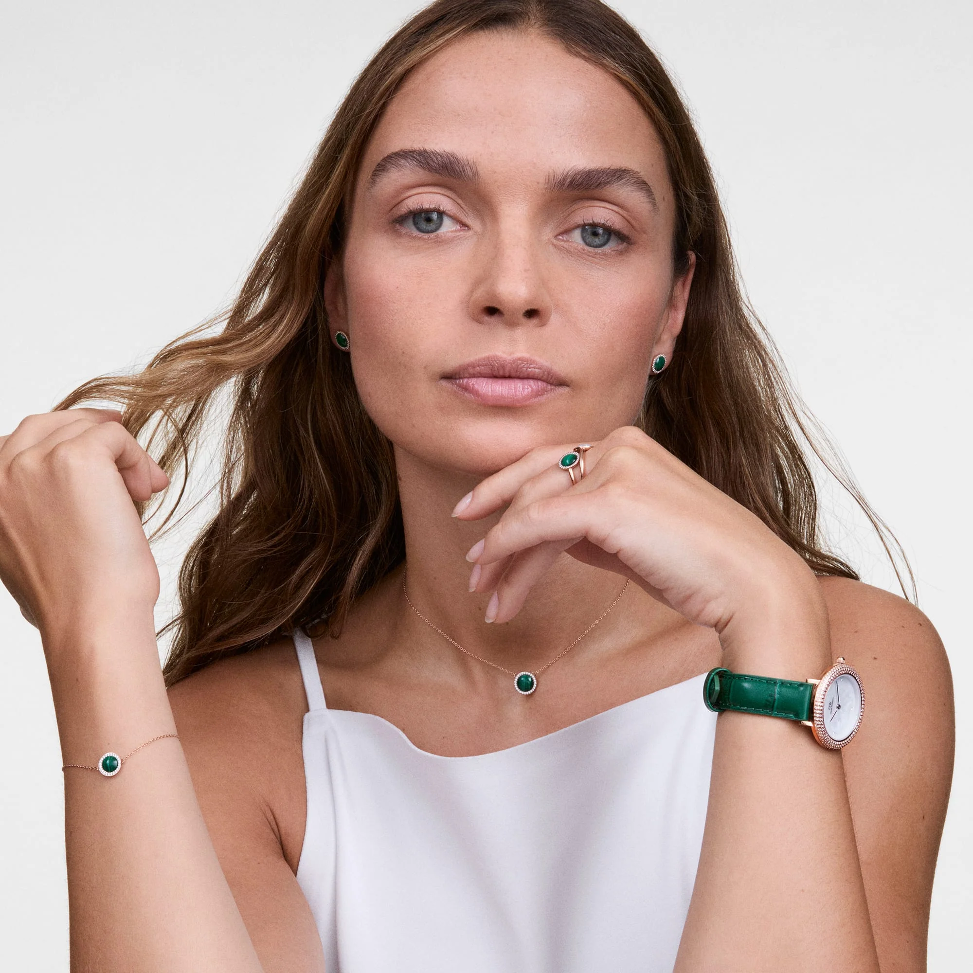 Audrey Ring Malachite Rose Gold - Image 2