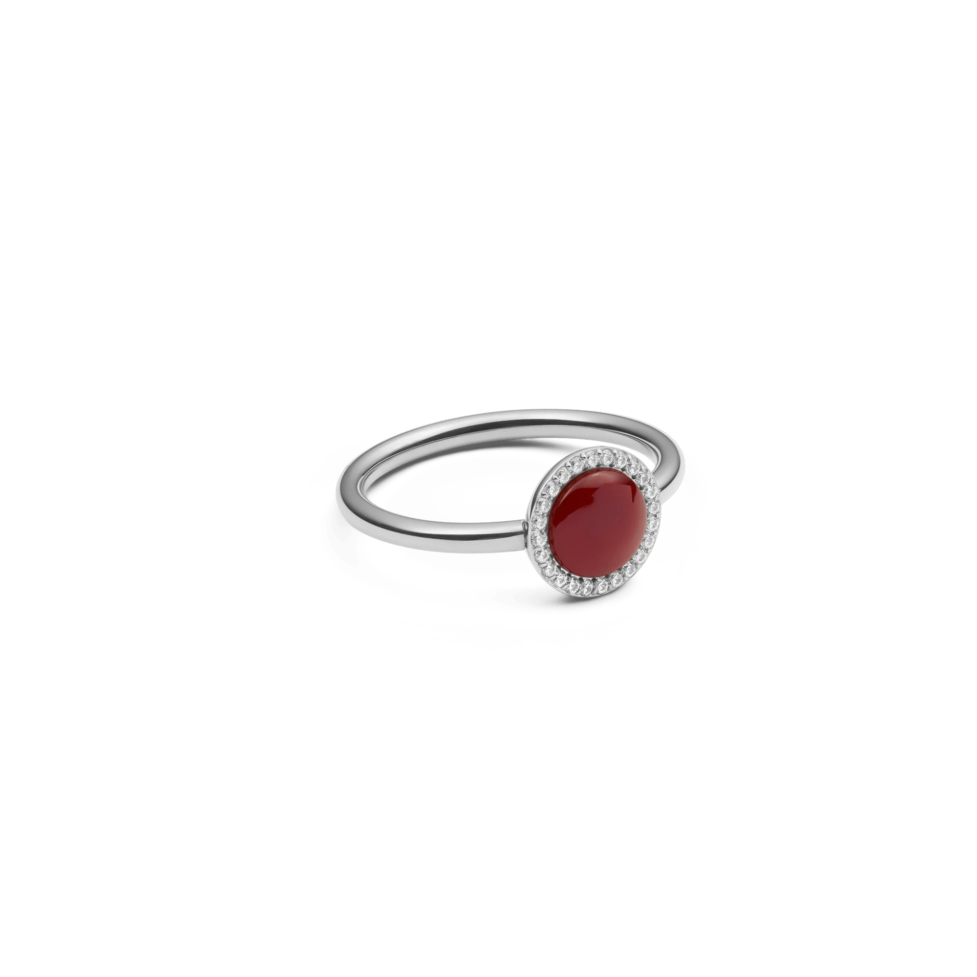 Audrey Ring  Red Agathe Silver - Image 3