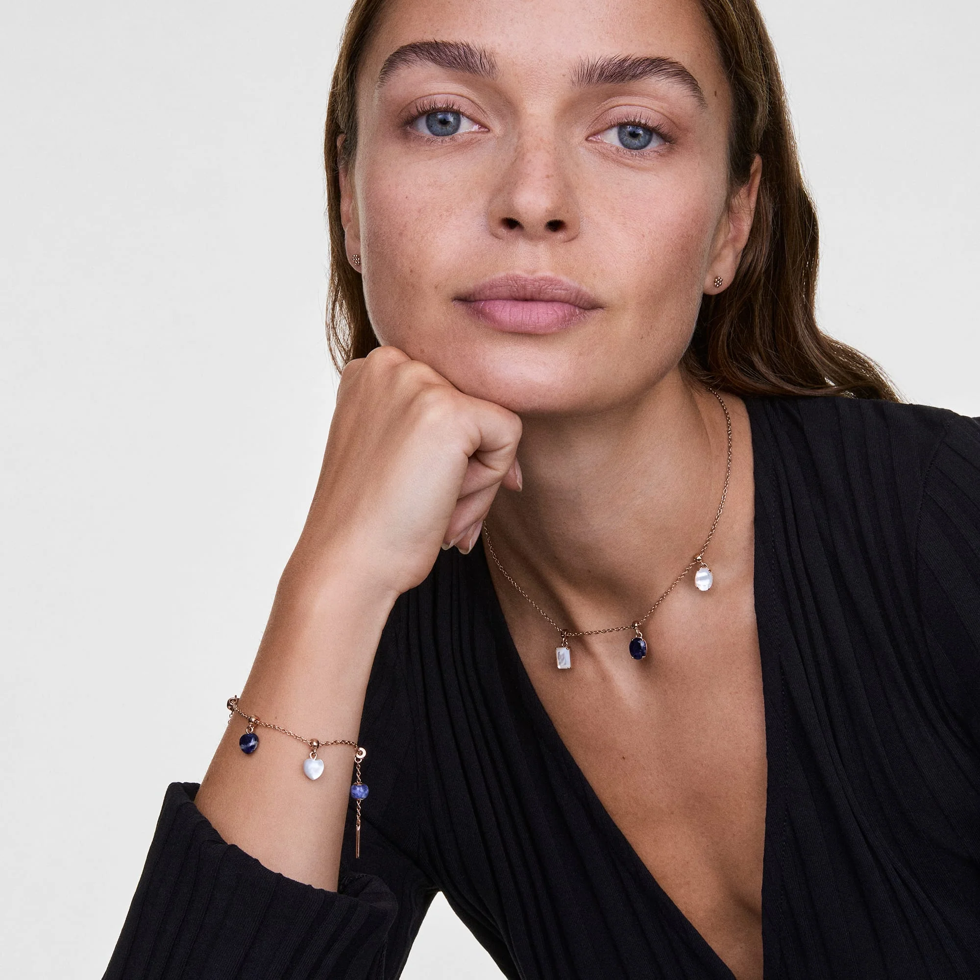 Blue Spot Orb Gold Charm - Image 2
