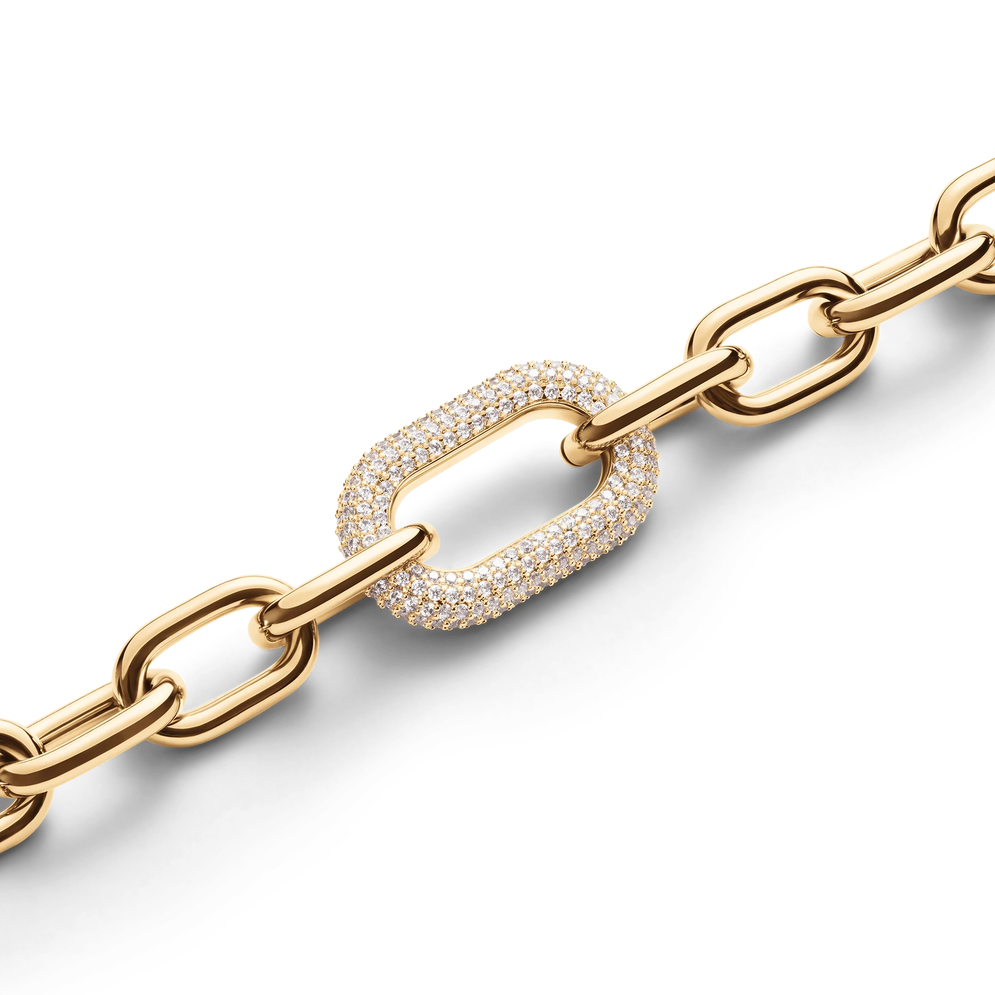 Bound Black Crocodile & Crystal Link Bracelet Gold - Image 3