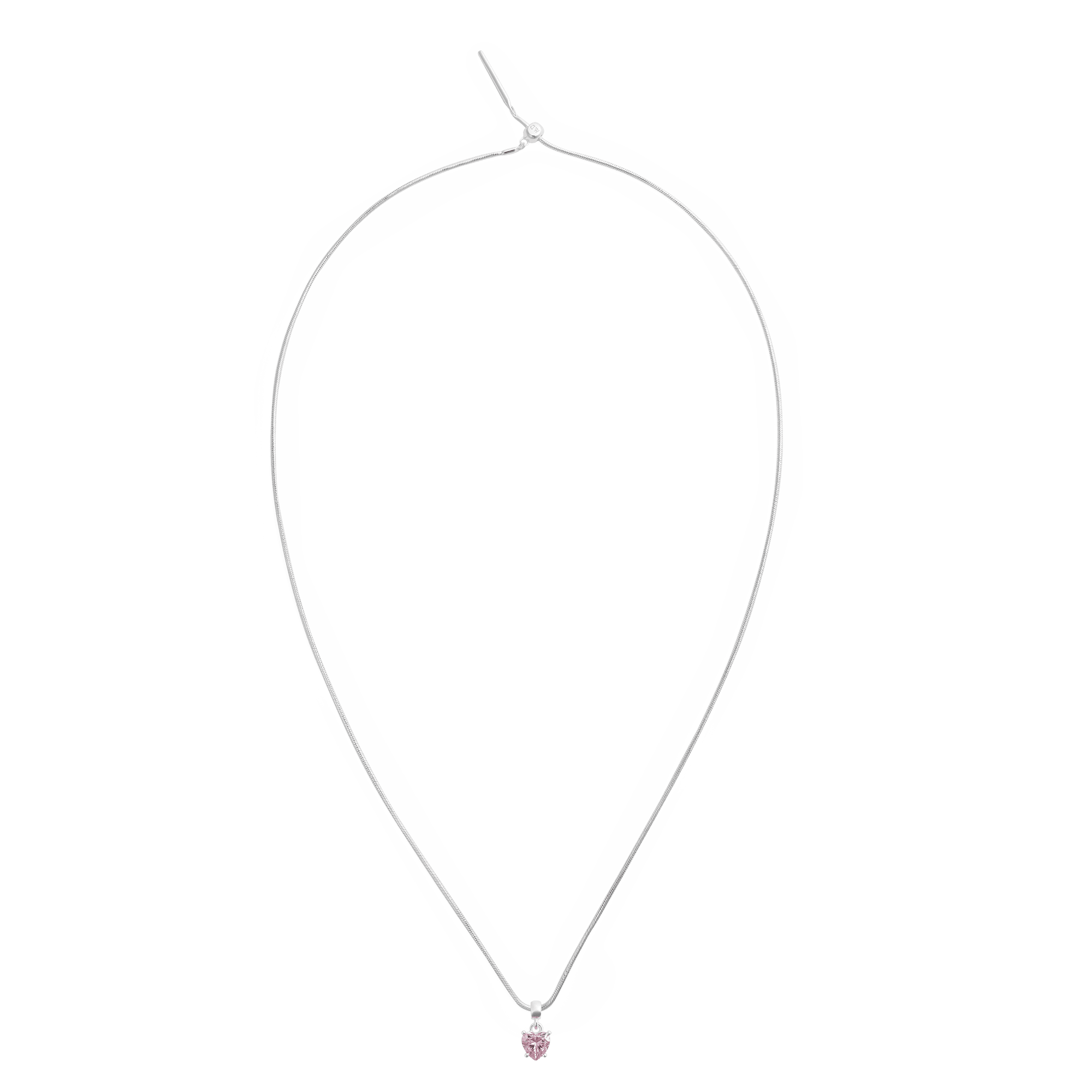 Charm Heart Crystal Pink Silver - Image 4