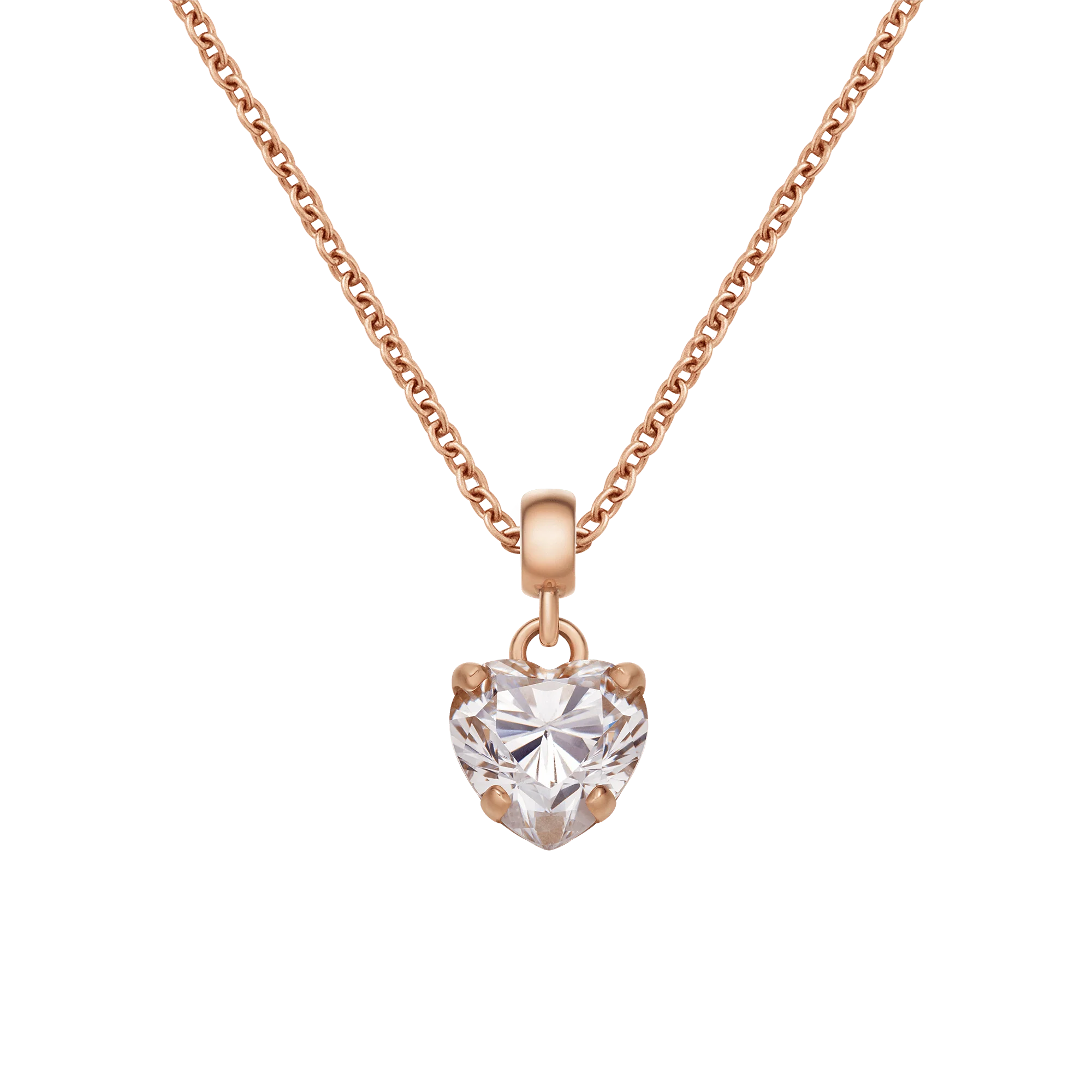 Heart White Crystal Charm RG - Image 2