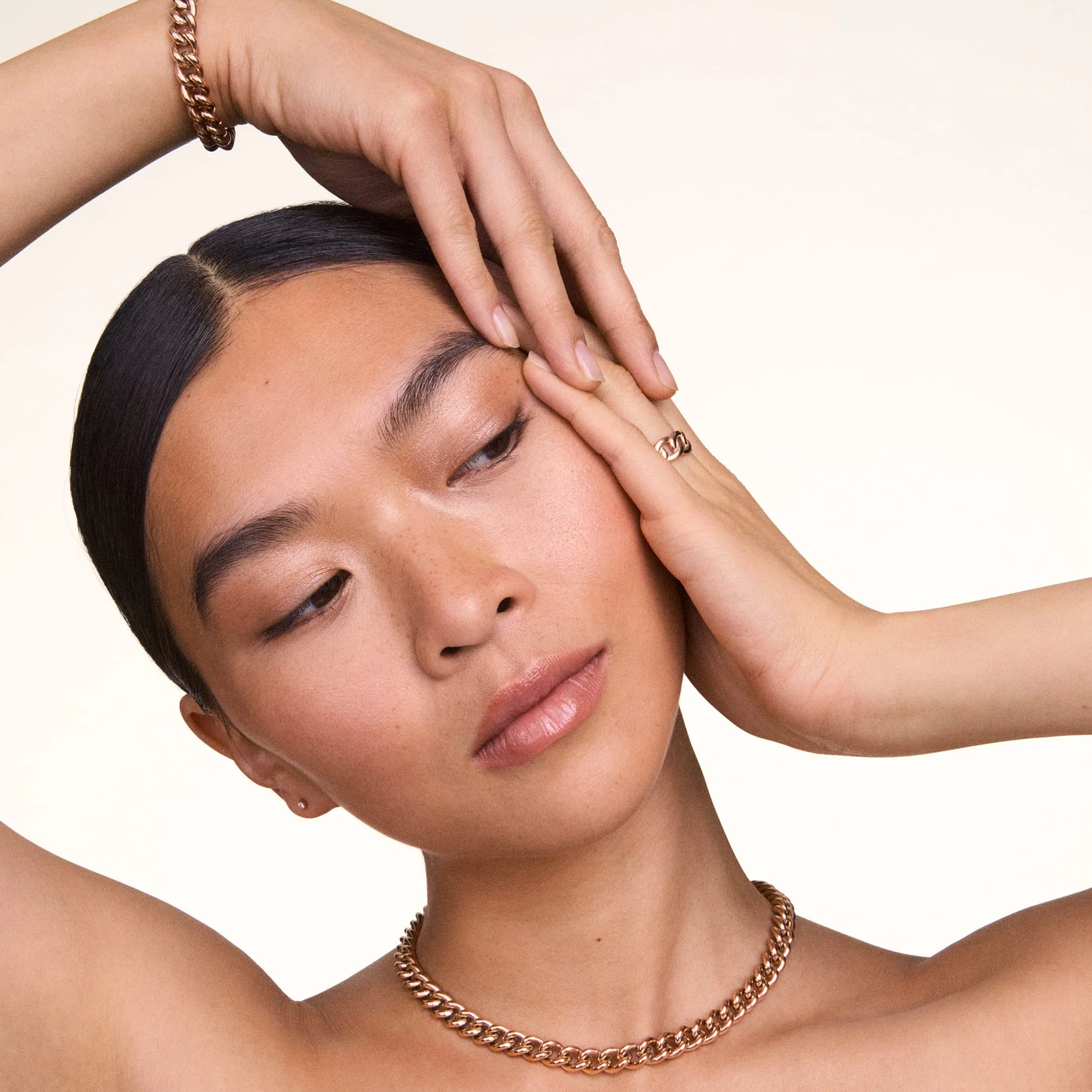 Chunky Chain Bracelet Rose Gold - Image 2