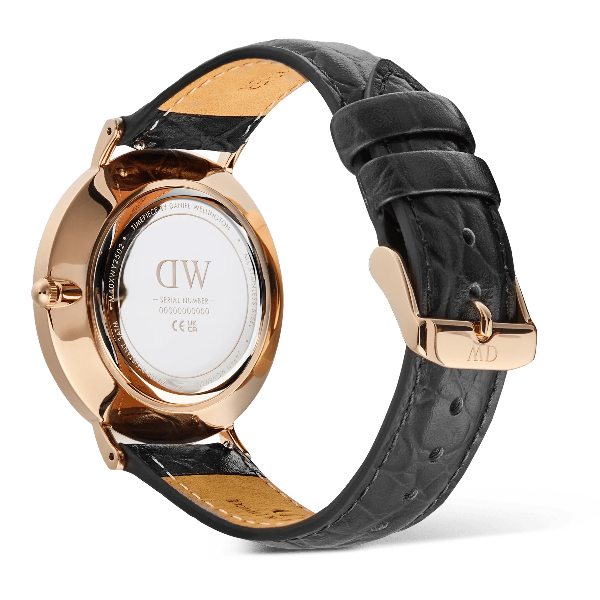 Classic Roman Numerals Date Black Croc Belly Rose Gold - Image 5