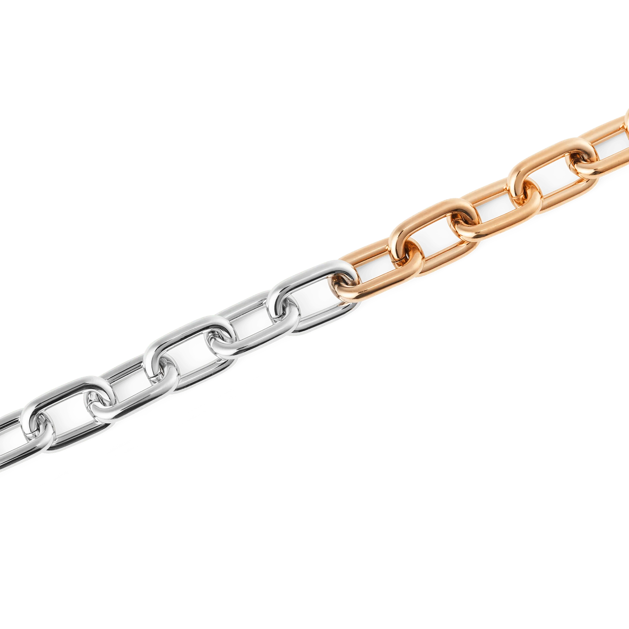 Contrast Link Necklace Two Tone Rose Gold - Image 4