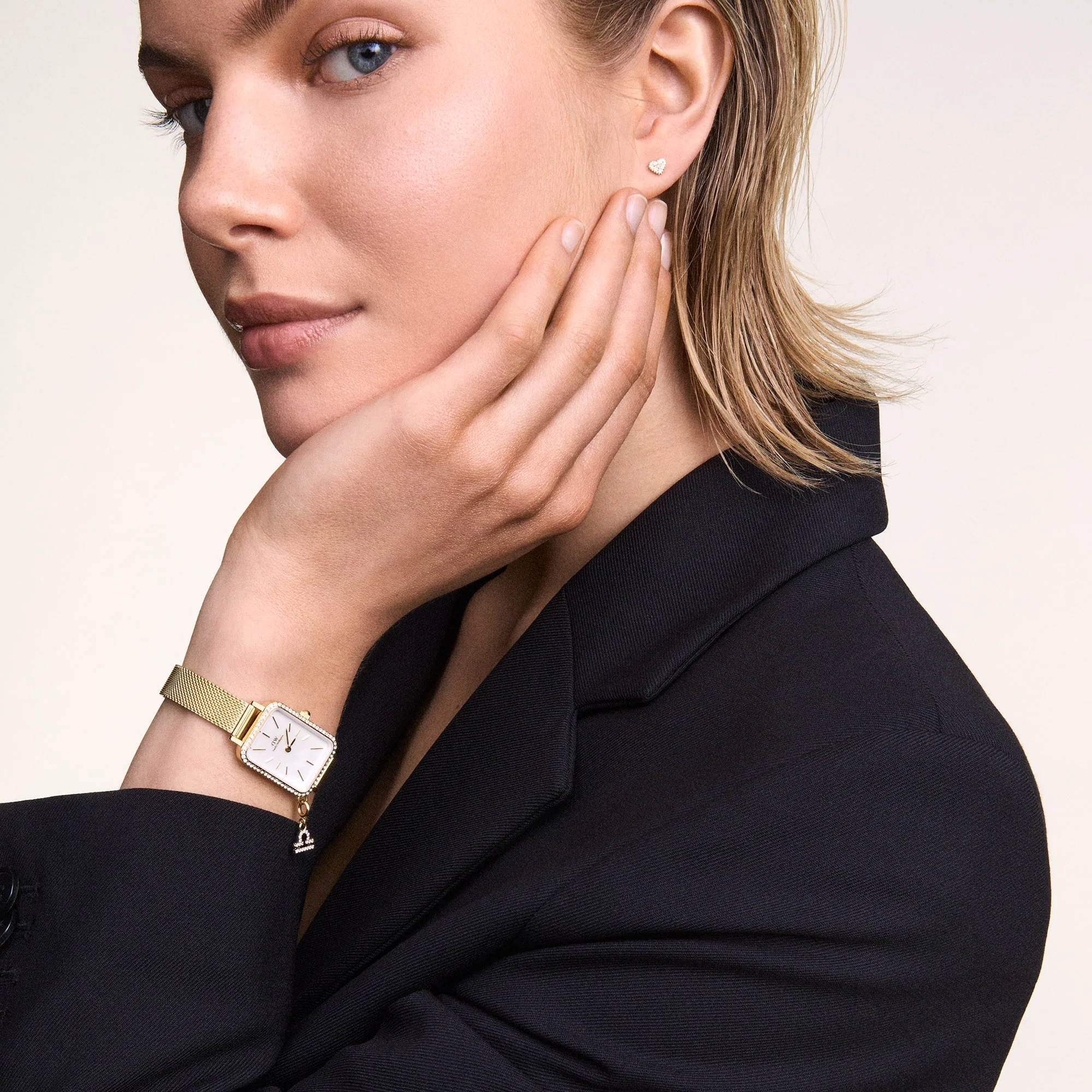 Crystal Heart Stud Gold - Image 2