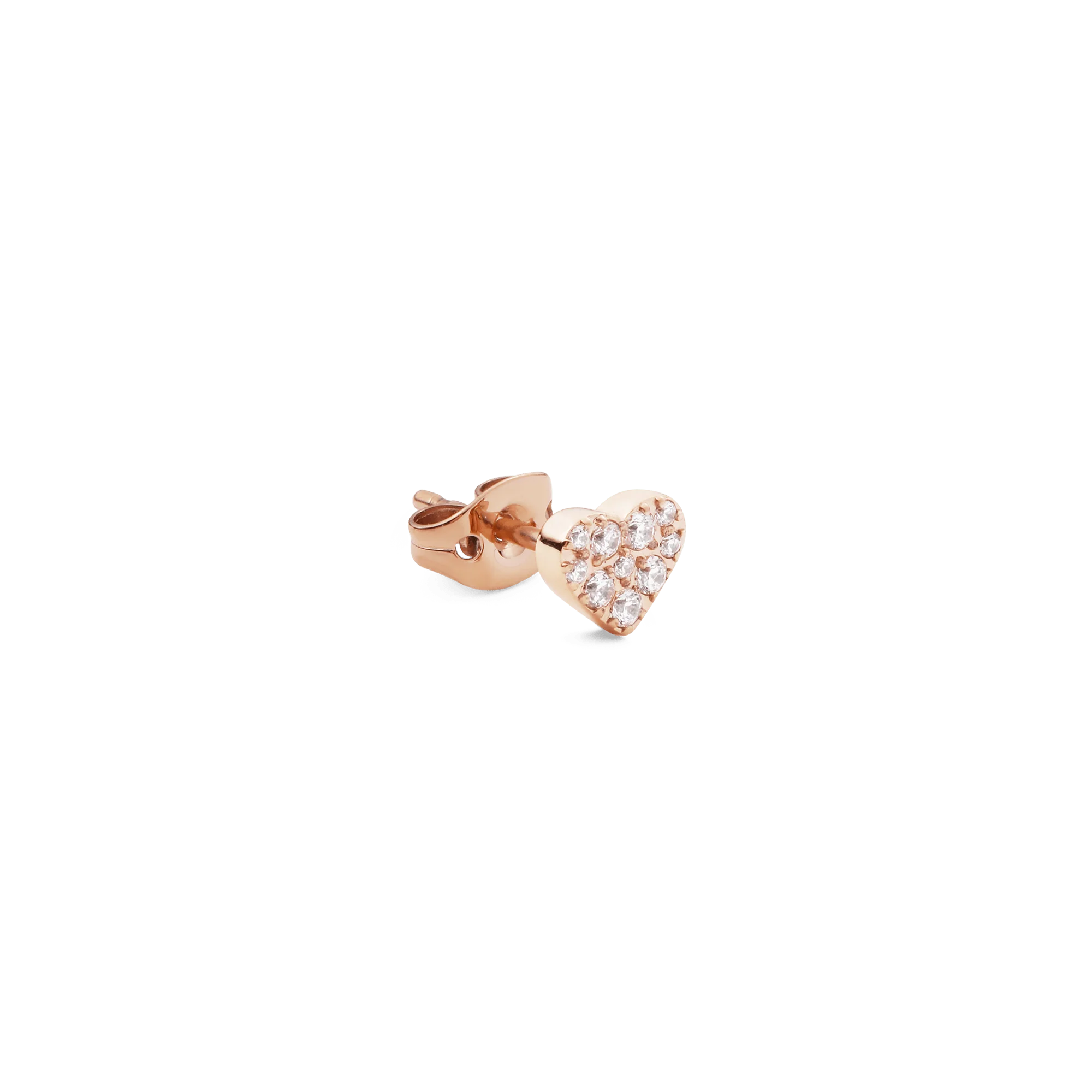 Crystal Heart Stud Rose Gold - Image 3