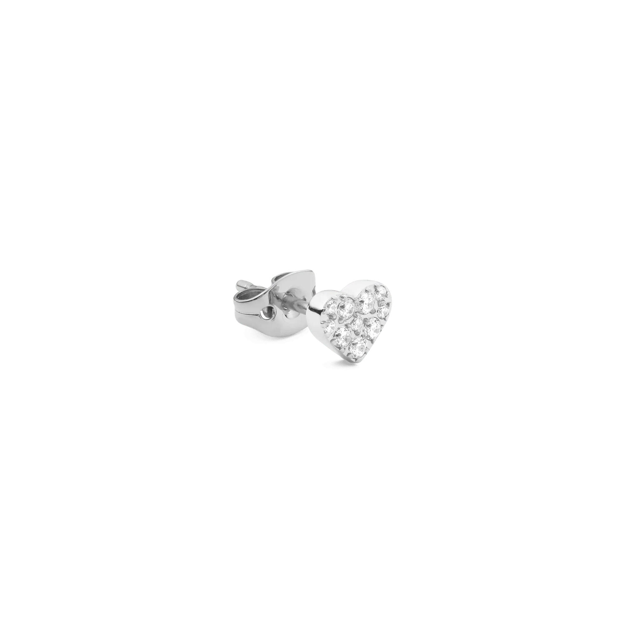 Crystal Heart Stud Silver - Image 3