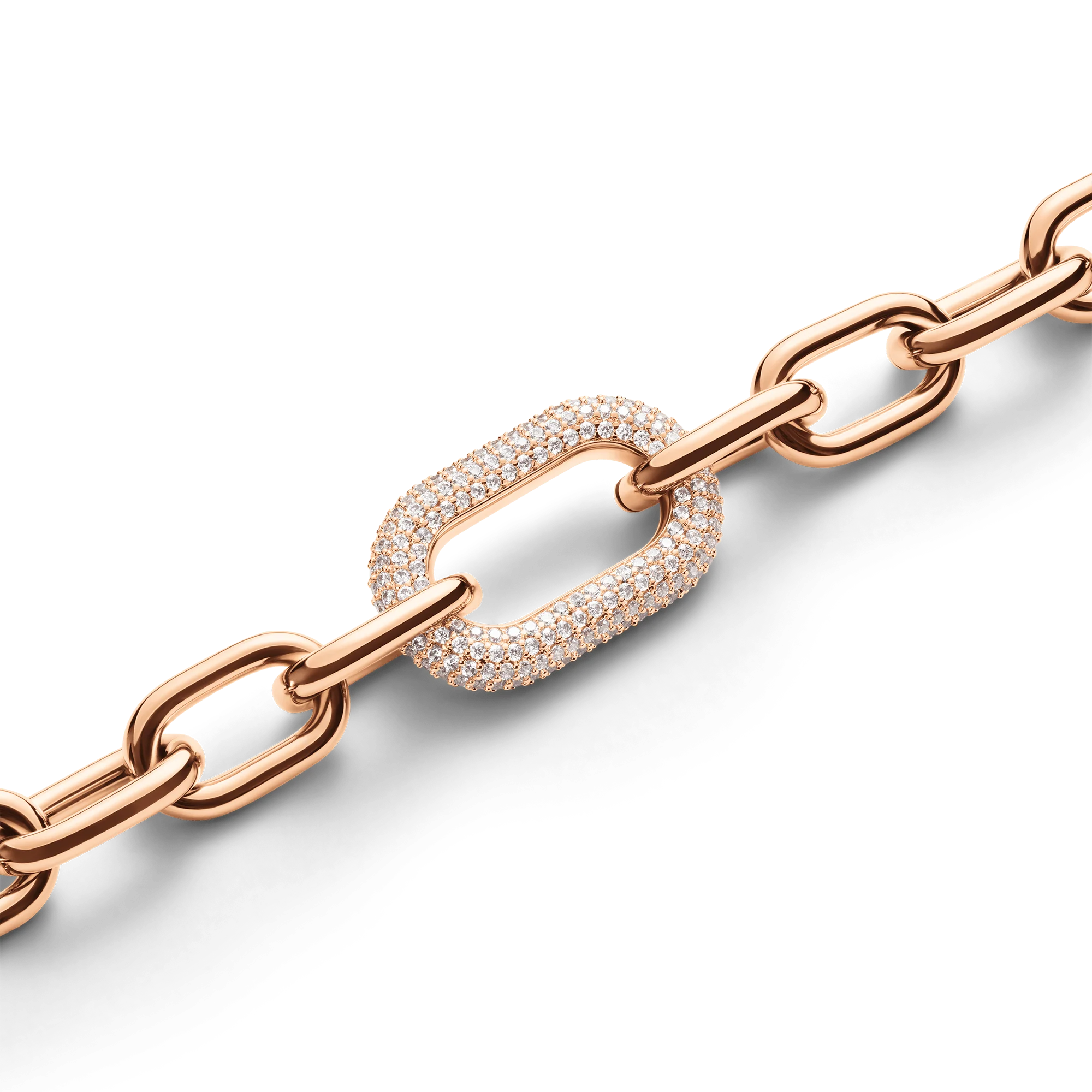Crystal Link Necklace Rose Gold - Image 3