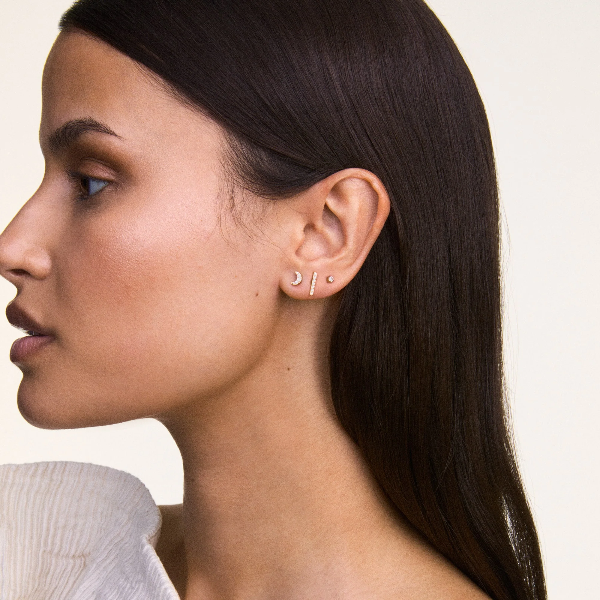 Crystal Moon Stud Gold - Image 2