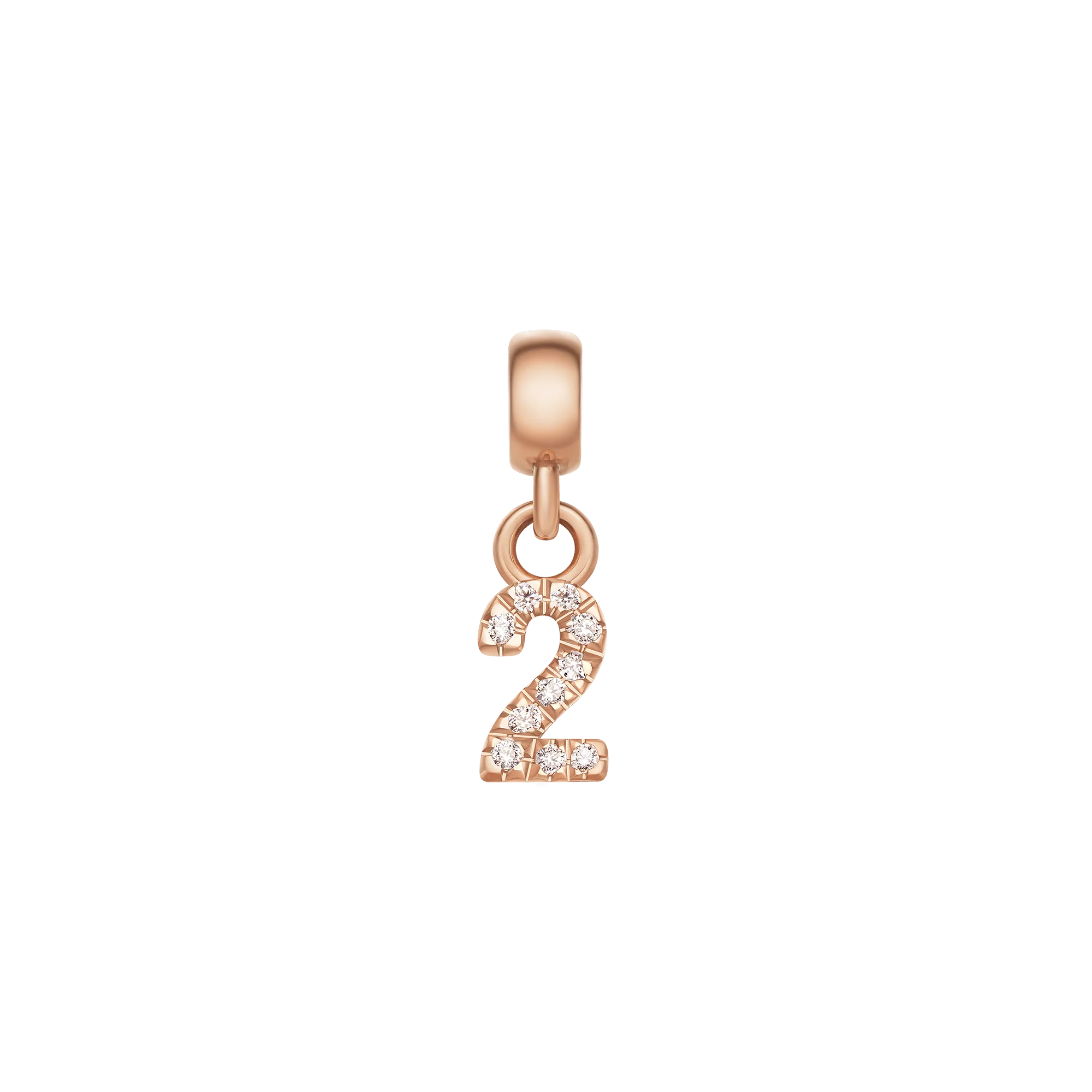 Crystal Number Charm Rose Gold - Image 3