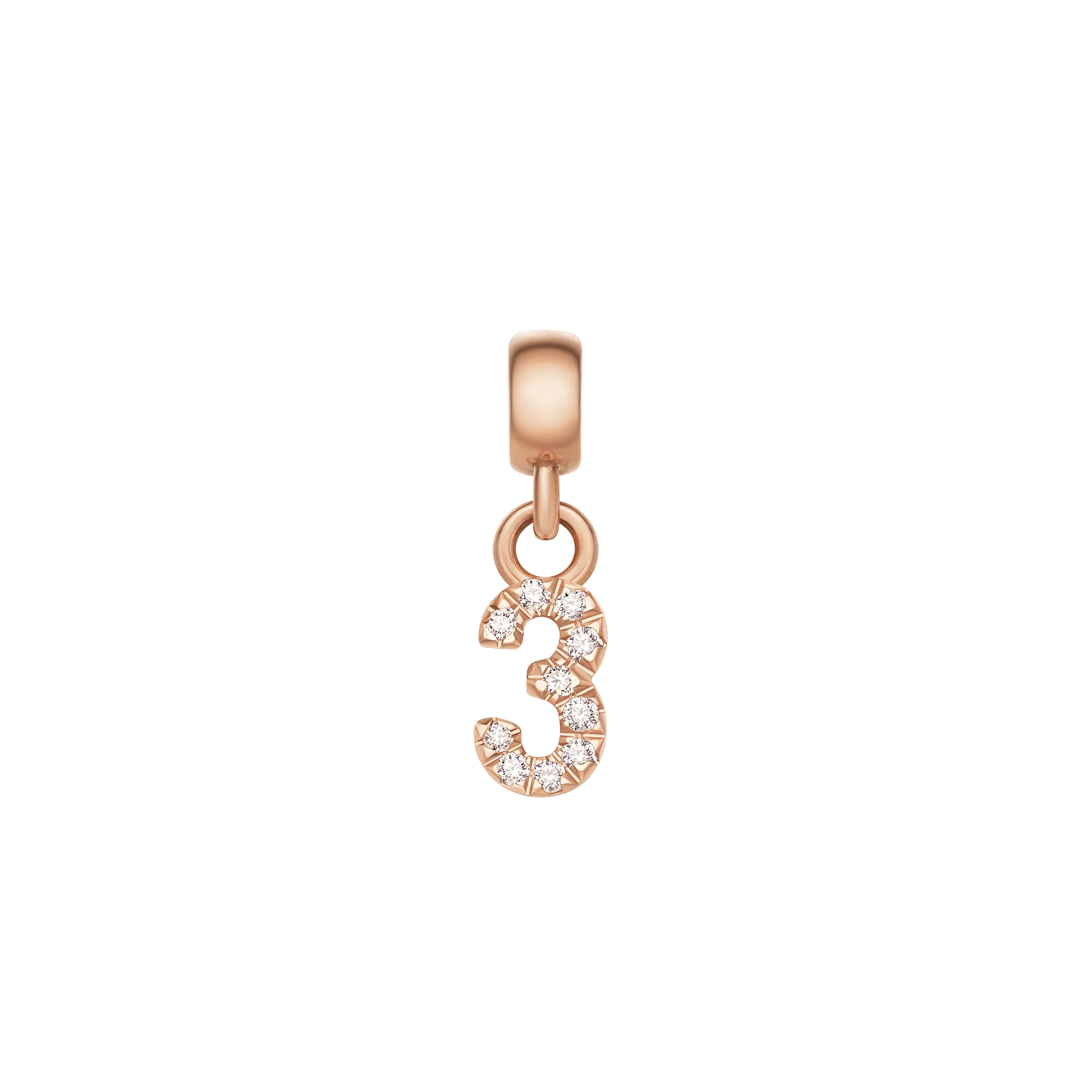 Crystal Number Charm Rose Gold - Image 4