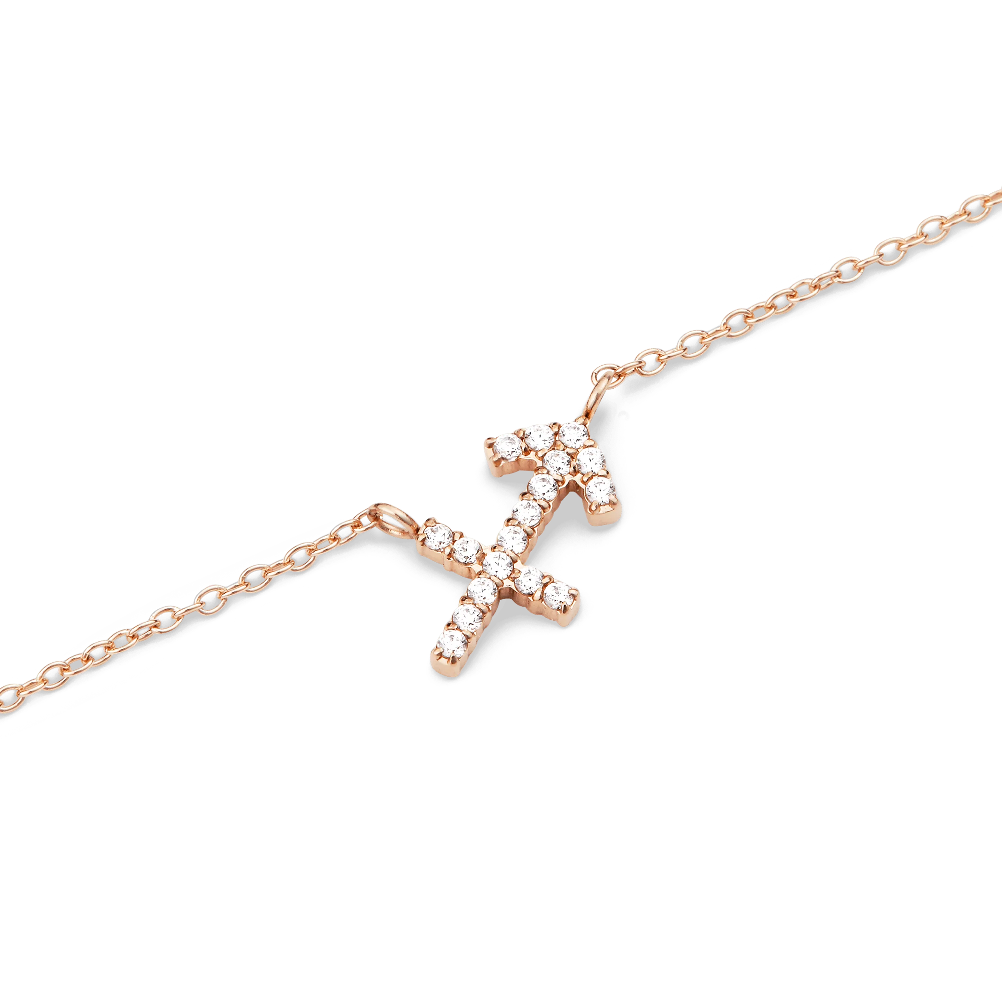 Crystal Zodiac Chain Necklace Rose Gold - Image 15