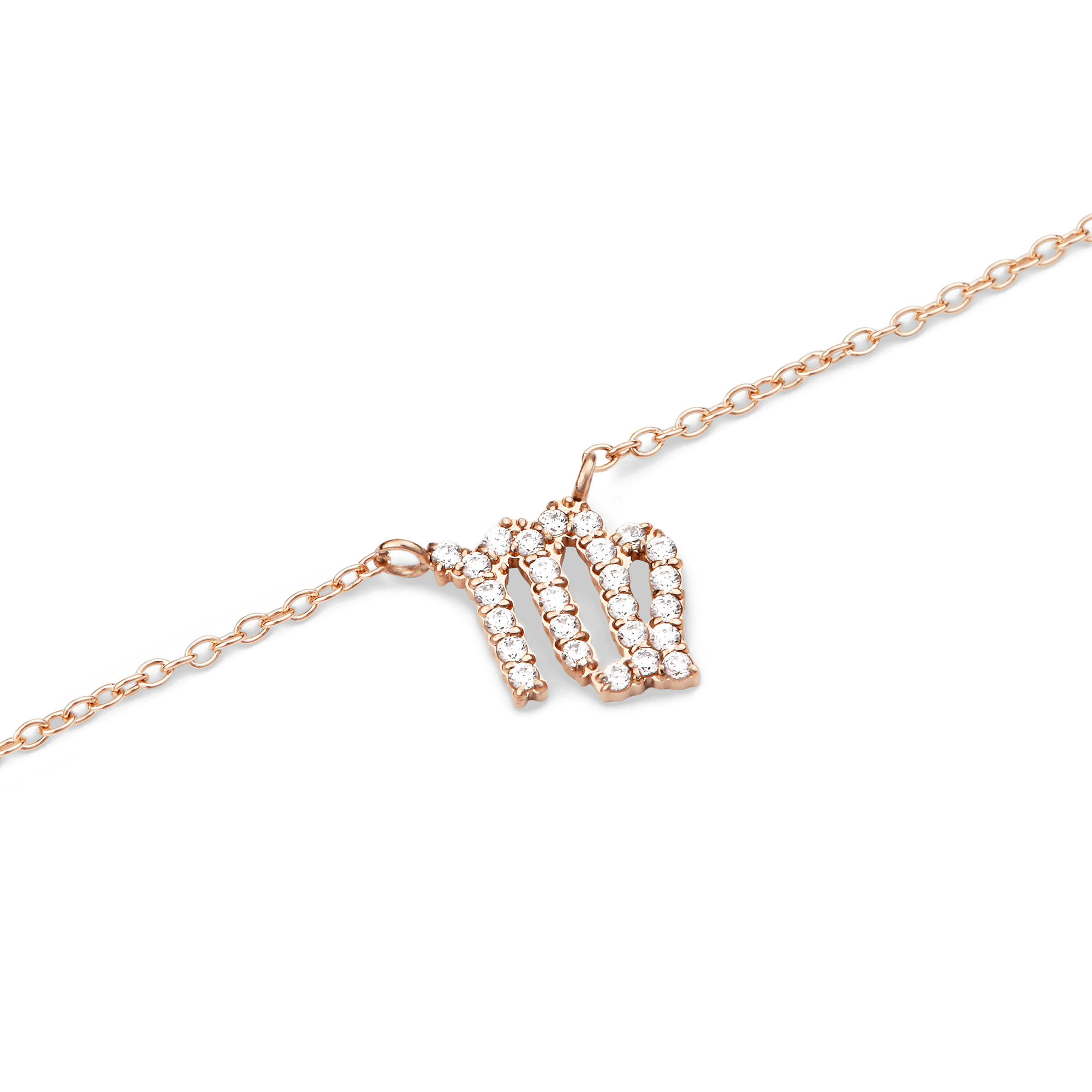 Crystal Zodiac Chain Necklace Rose Gold - Image 26