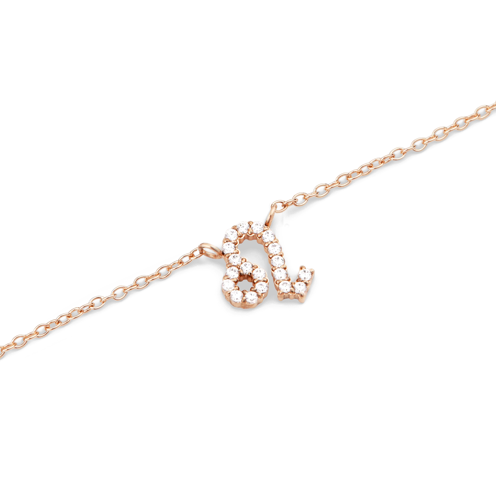 Crystal Zodiac Chain Necklace Rose Gold - Image 30