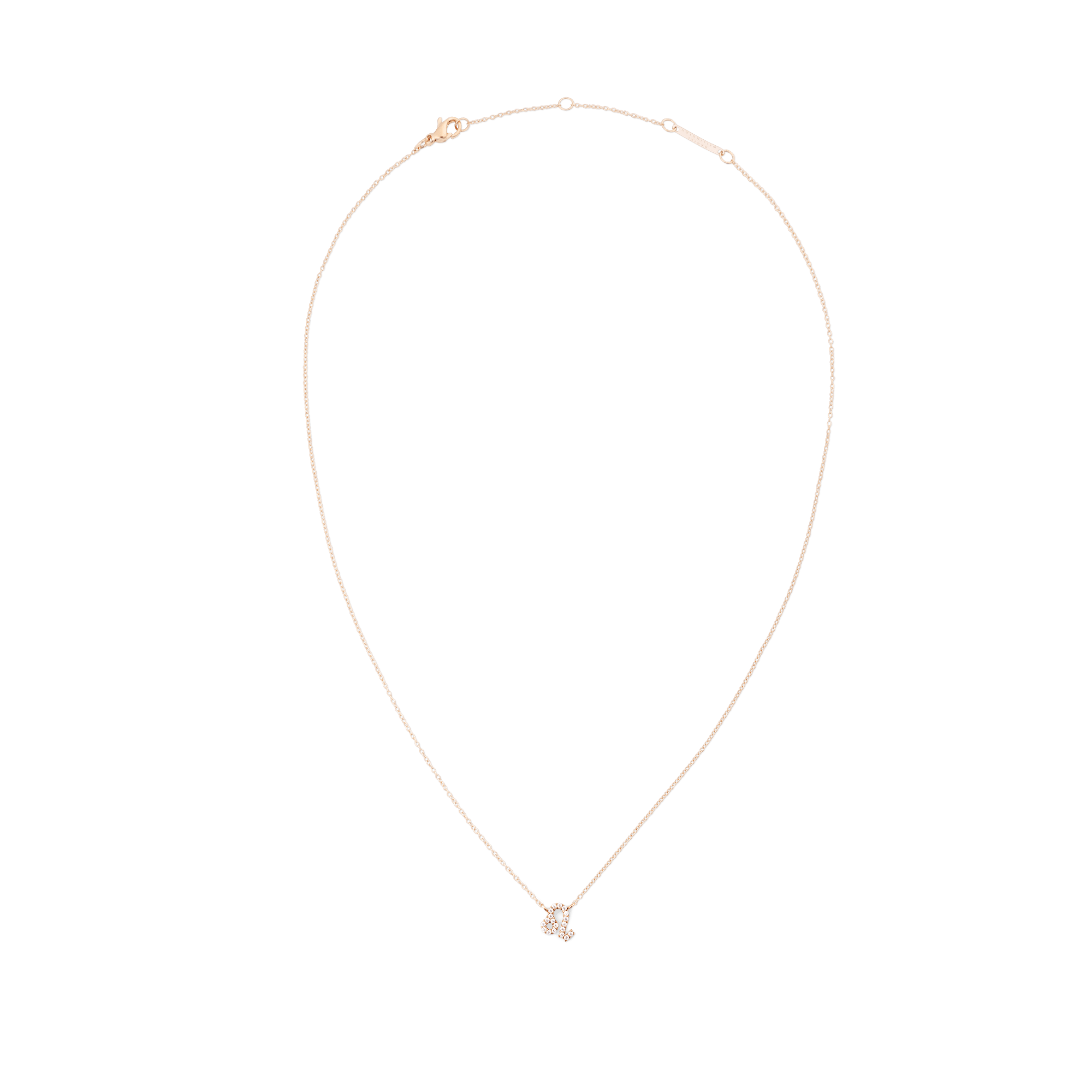 Crystal Zodiac Chain Necklace Rose Gold - Image 32