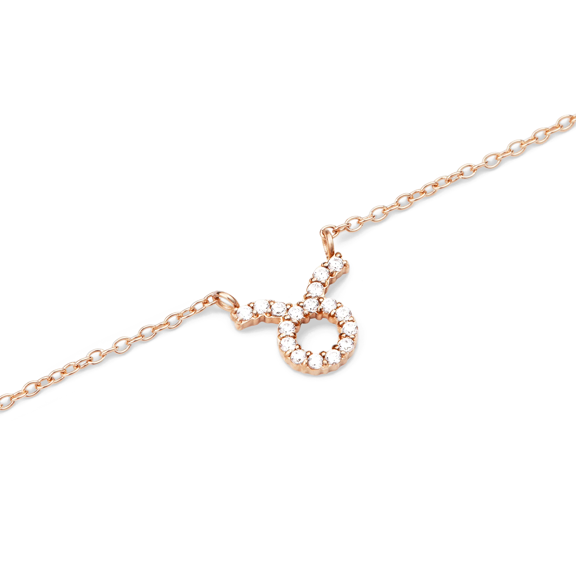 Crystal Zodiac Chain Necklace Rose Gold - Image 42