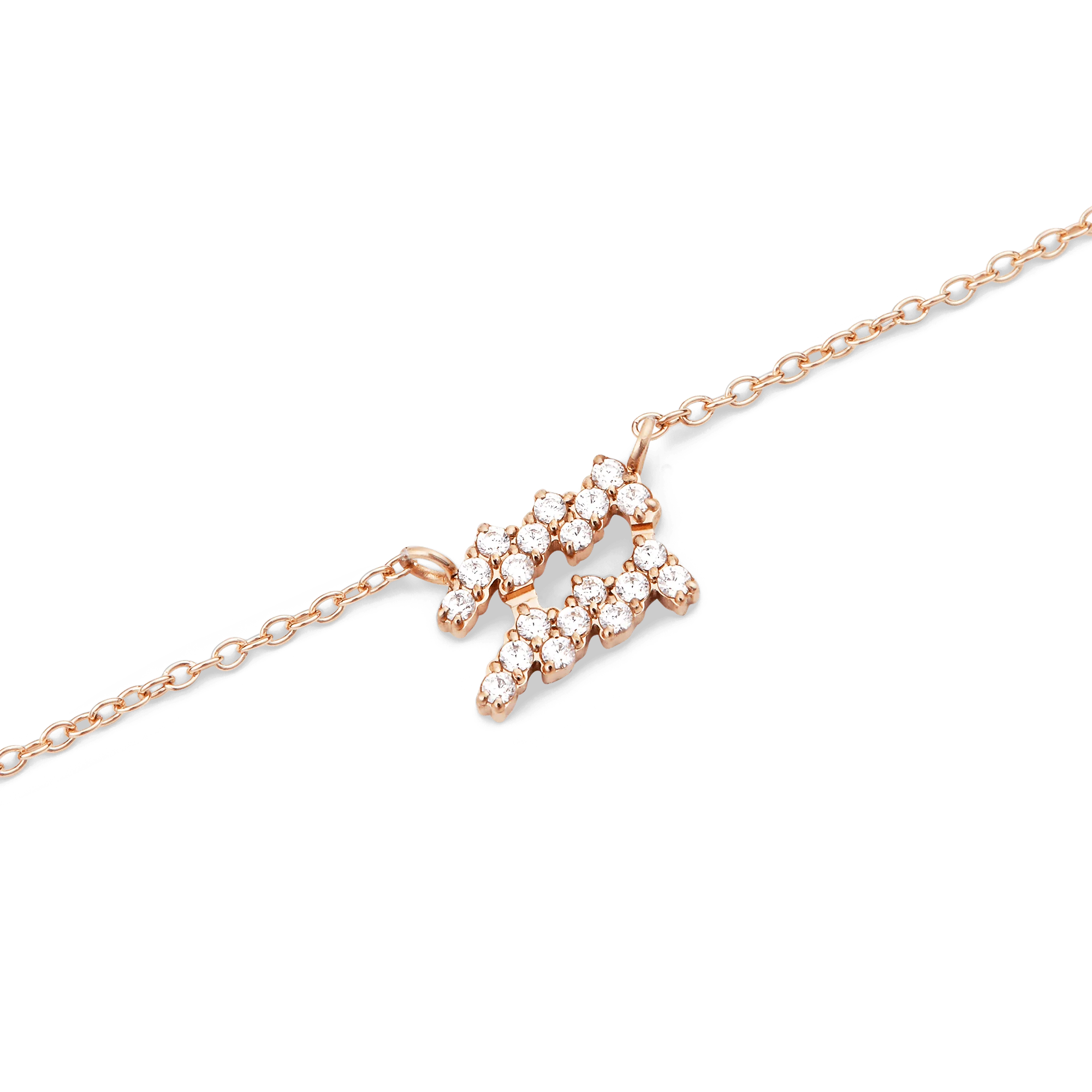 Crystal Zodiac Chain Necklace Rose Gold - Image 6