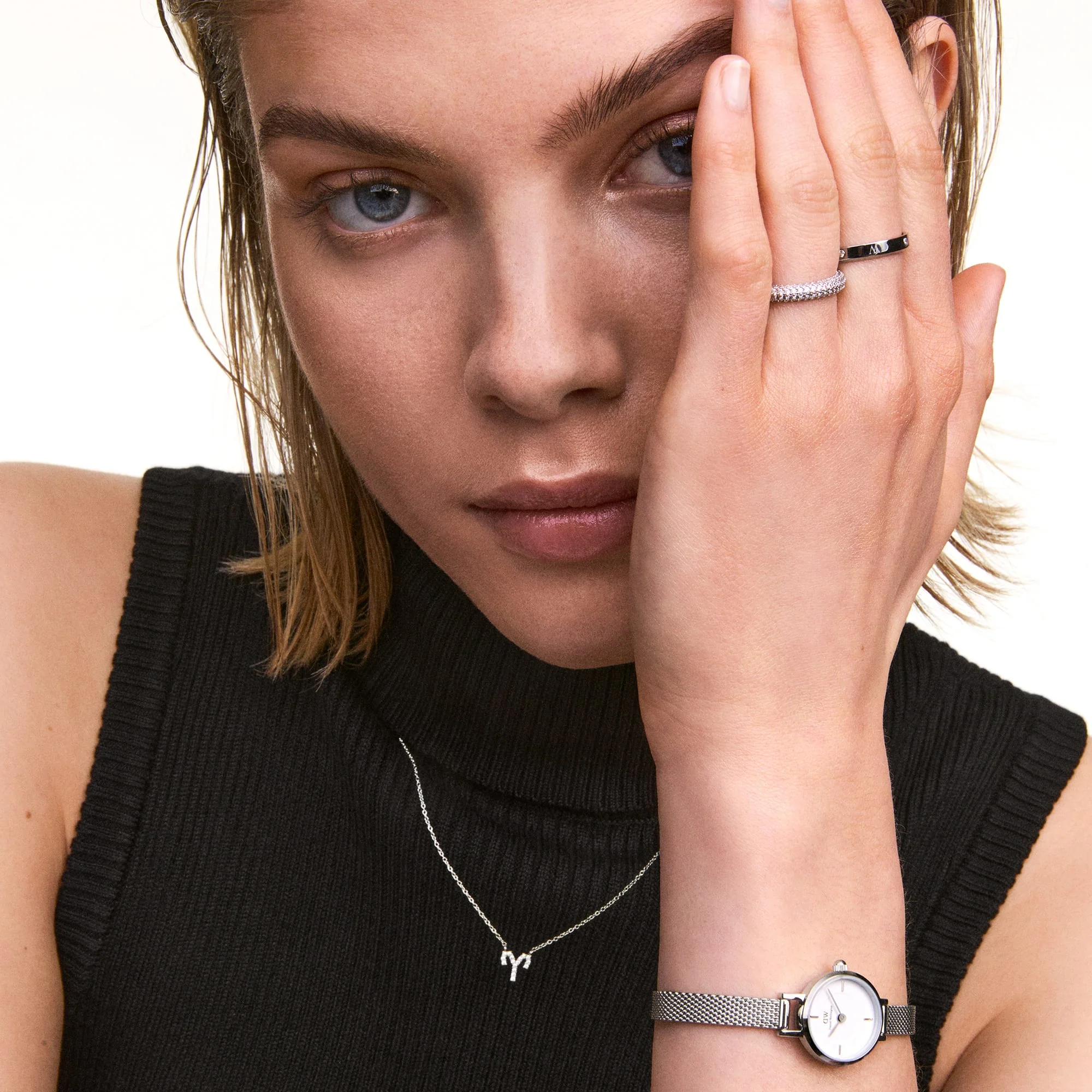 Crystal Zodiac Chain Necklace Silver - Image 47