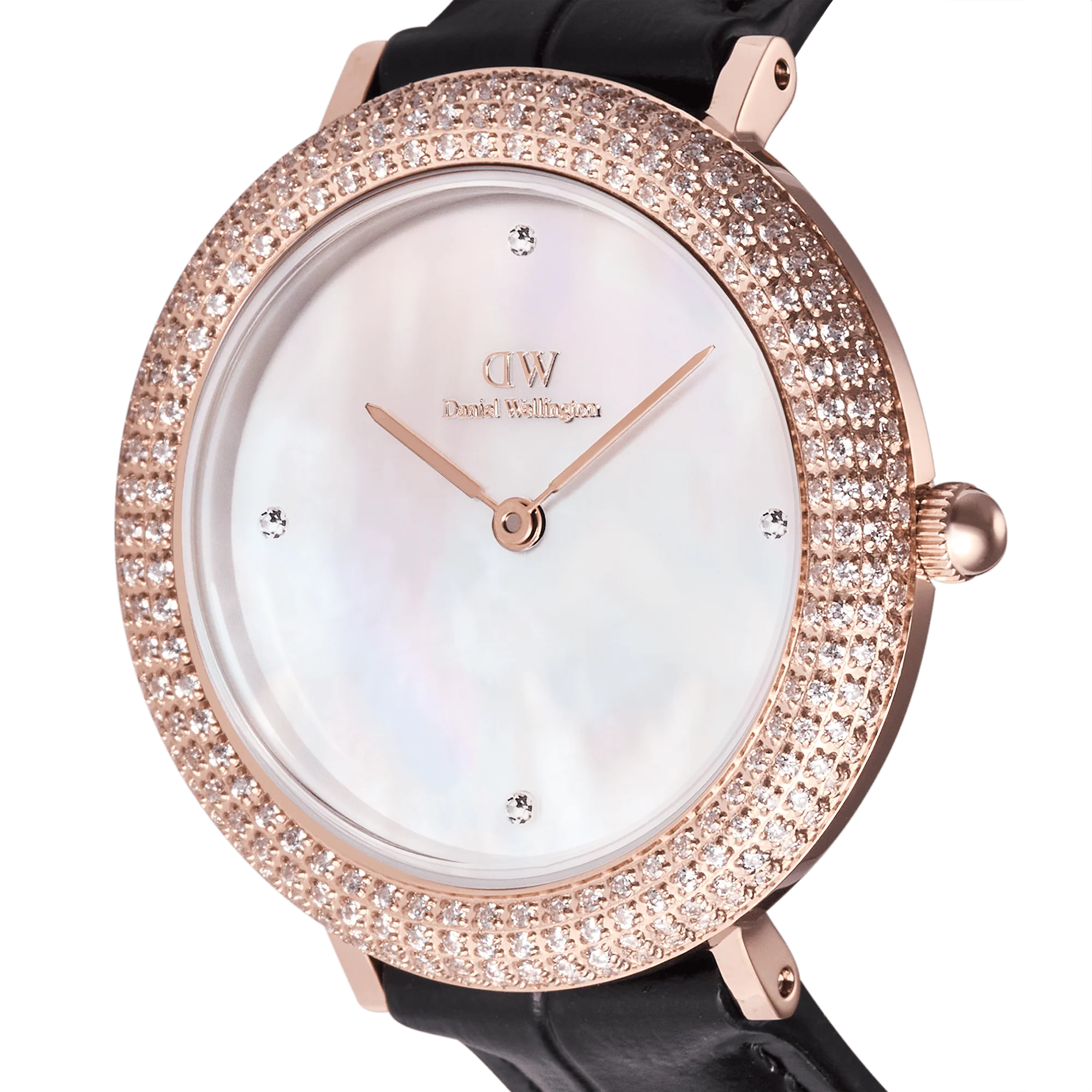 Crystalline Bezel Black Croc Rose Gold - Image 5