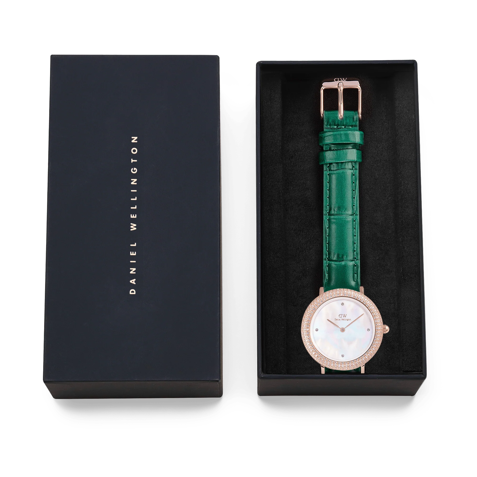 Crystalline Bezel Green Croc Rose Gold - Image 6