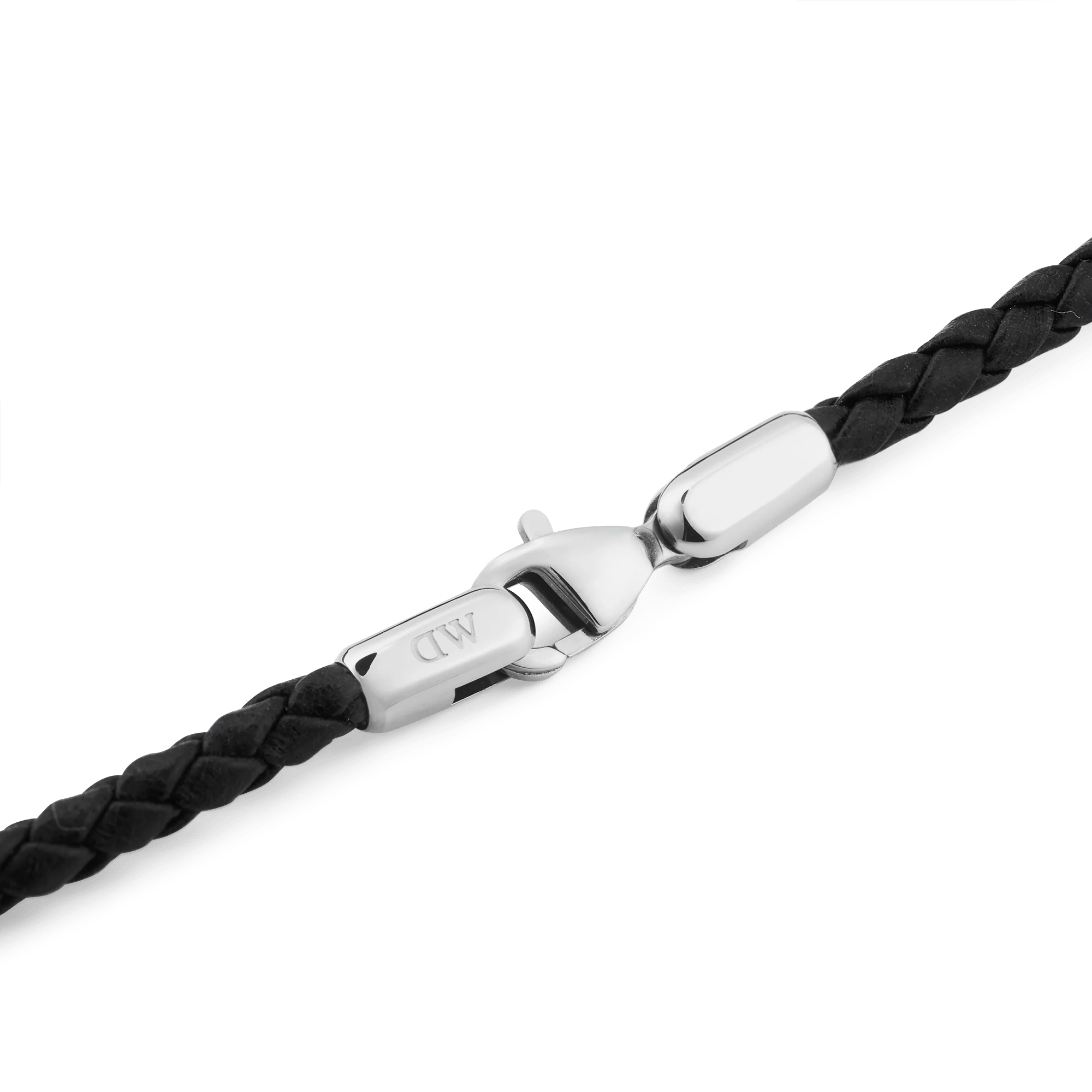 Daniel Braided Leather Bracelet Sheffield 2.8 Silver - Image 4