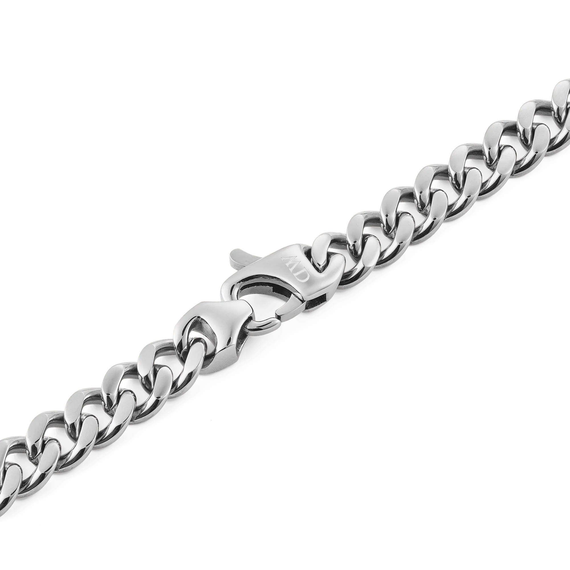 Ellipse Cuban Chain Necklace Silver - Image 4