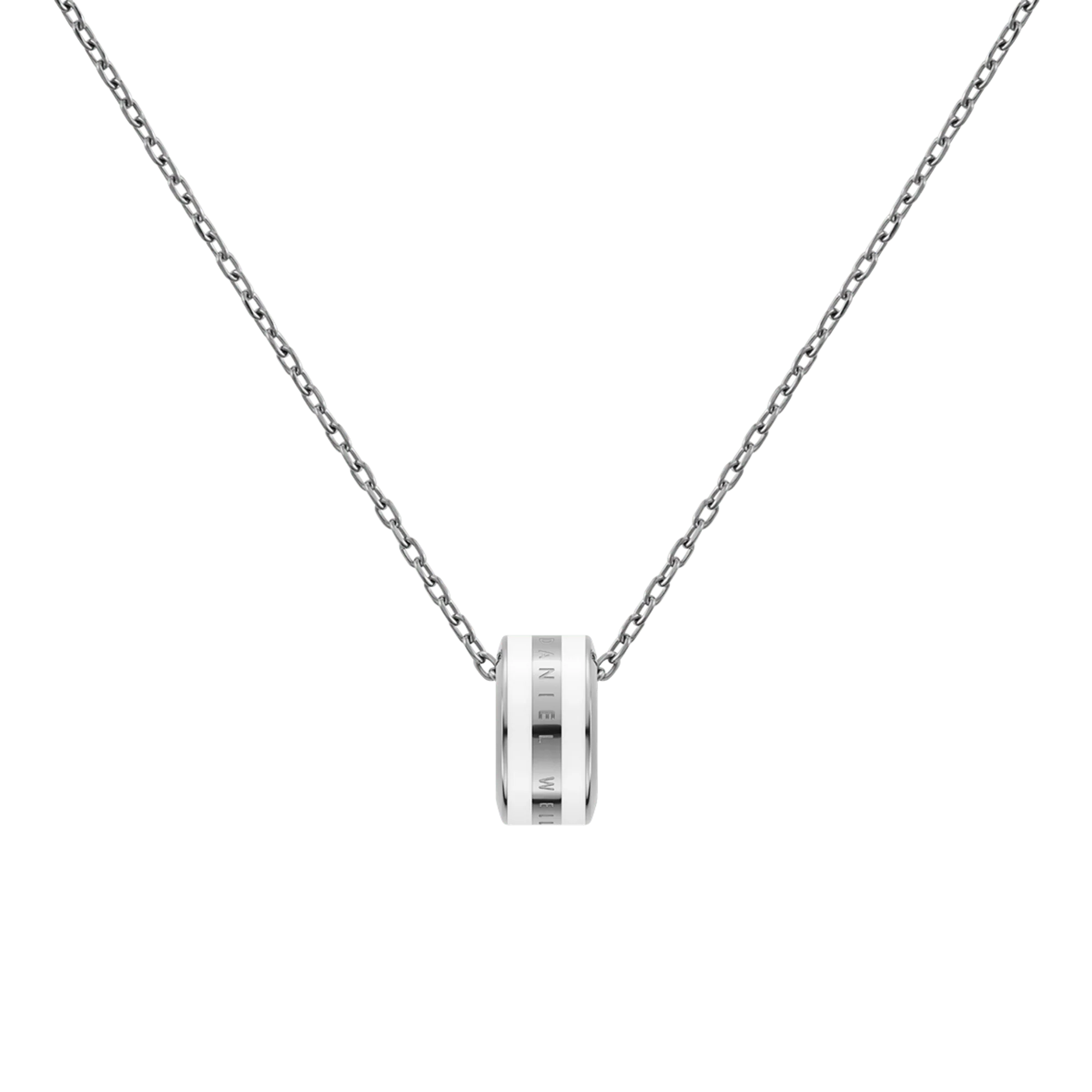 Emalie Necklace Silver Satin White - Image 3