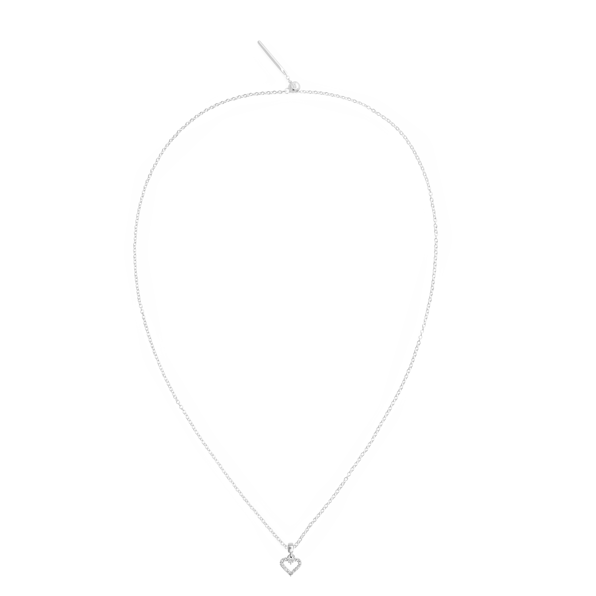 Heart Contour White Crystal Charm - Image 4