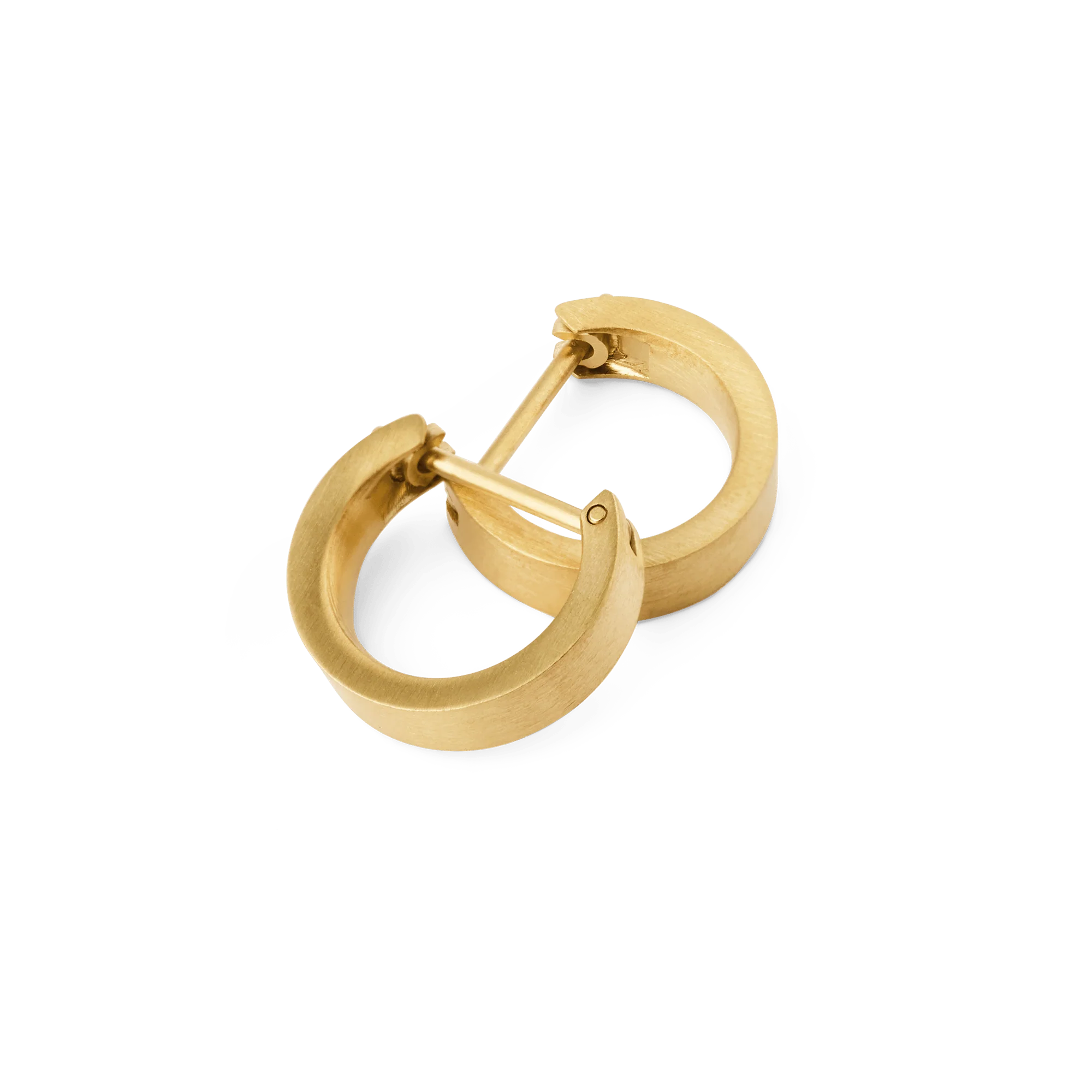 Line Earrings Brushed Gold 3.5mm - Image 4