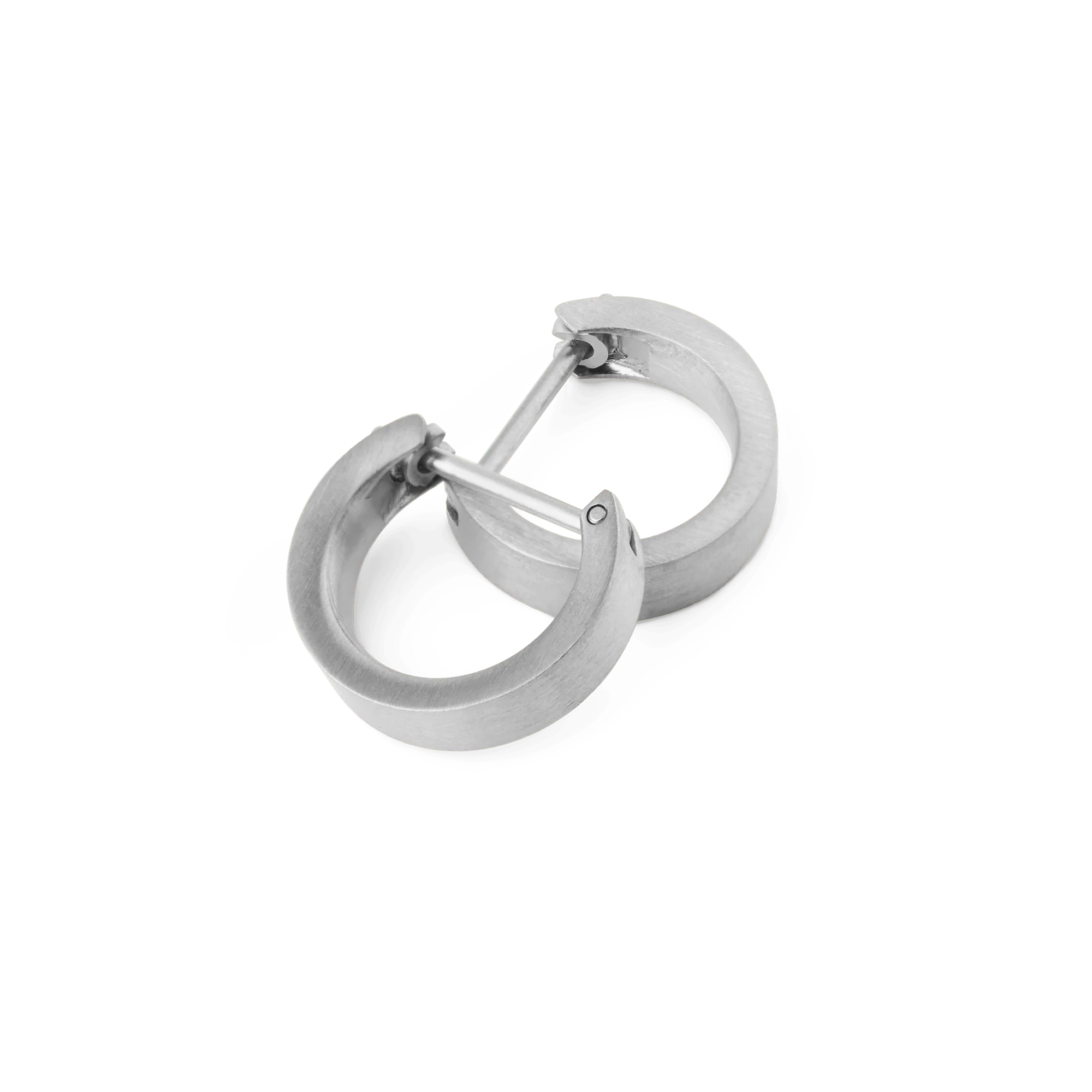 Line Earrings Brushed Silver 3.5mm - Image 4