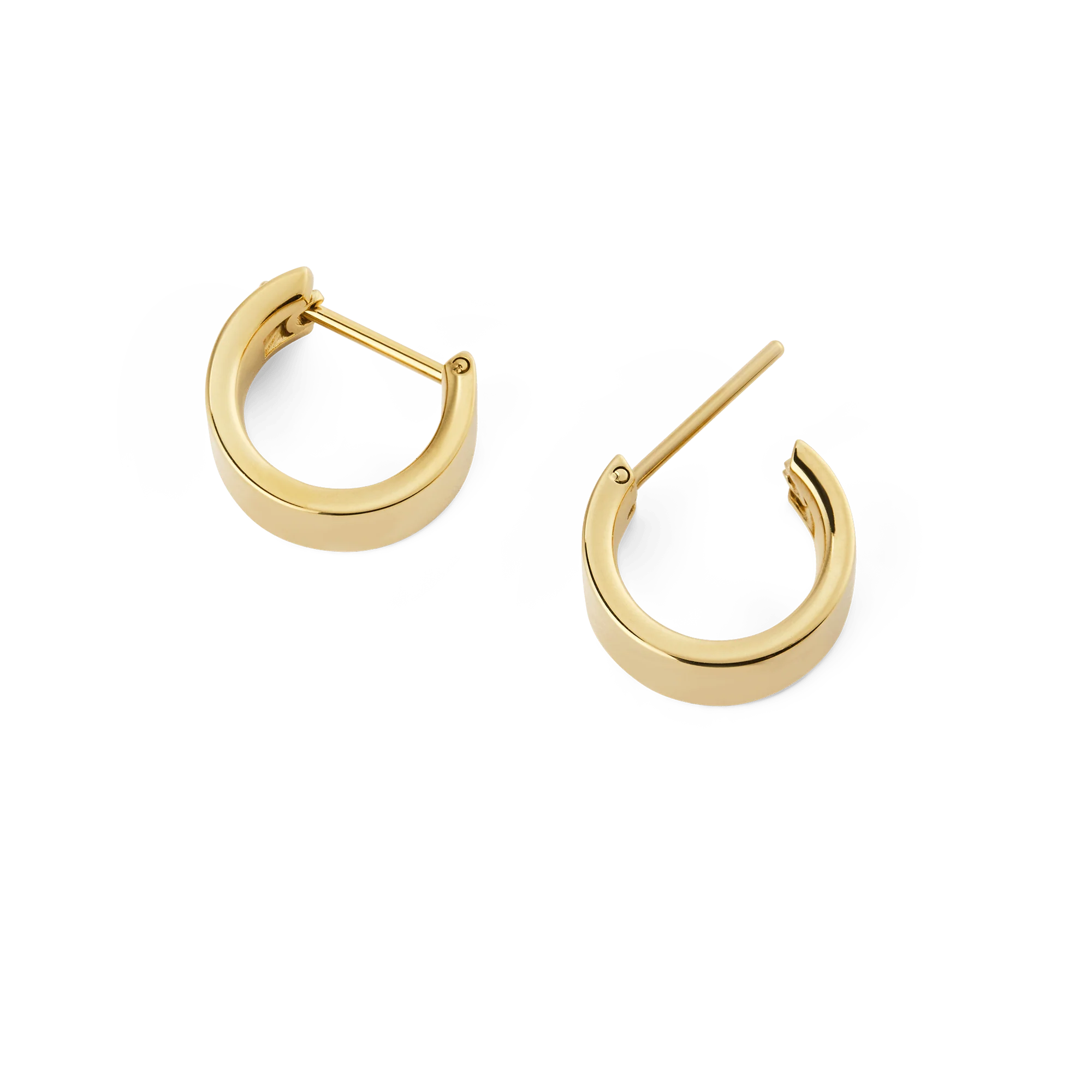 Line Earrings Polished Gold 5.5mm - Image 3