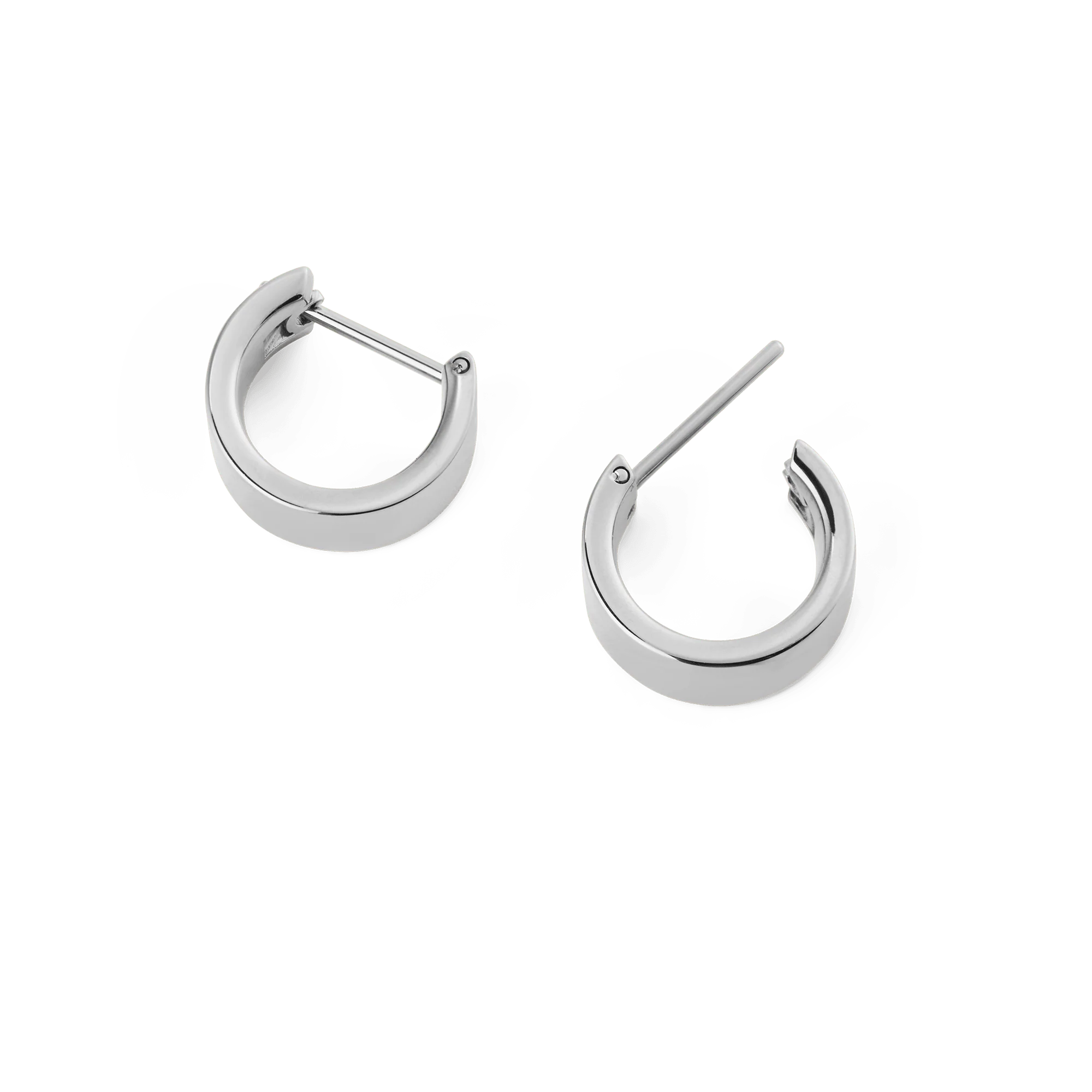 Line Earrings Polished Silver 5.5mm - Image 2