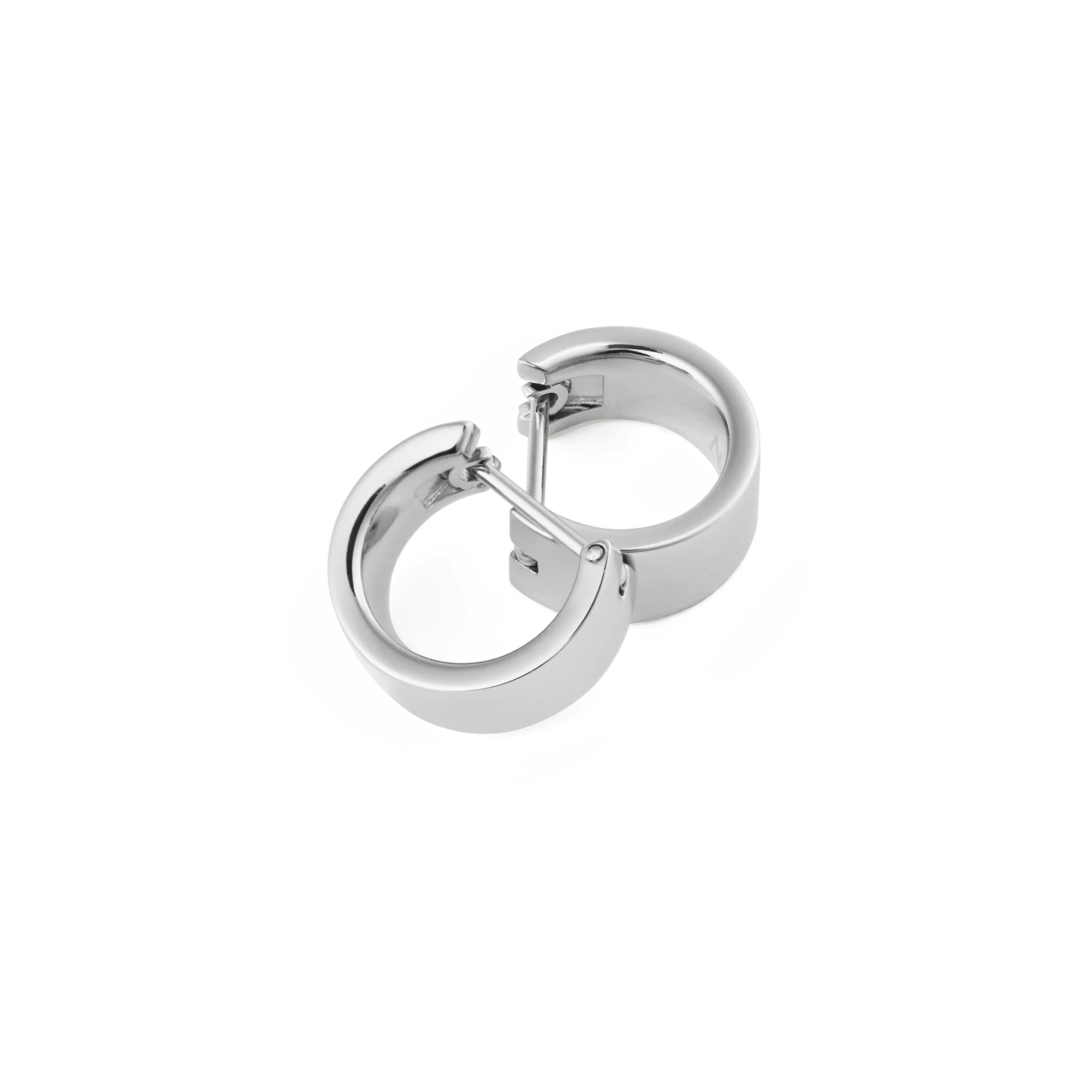 Line Earrings Polished Silver 5.5mm - Image 3