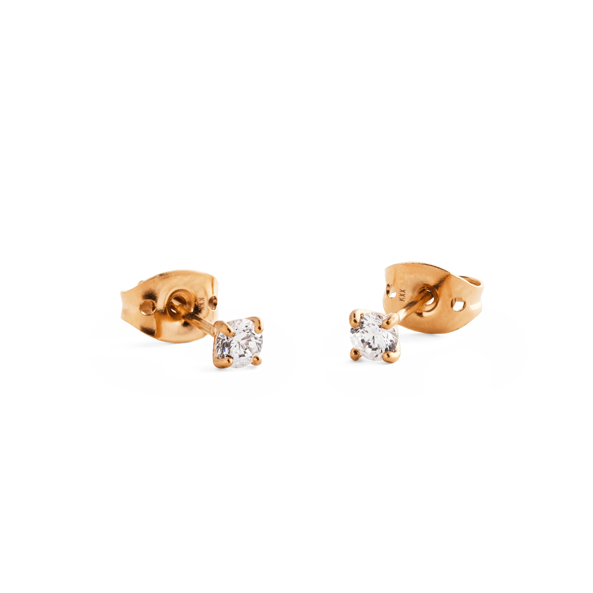 Mirelle Solitaire Stud Earrings Rose Gold - Image 3