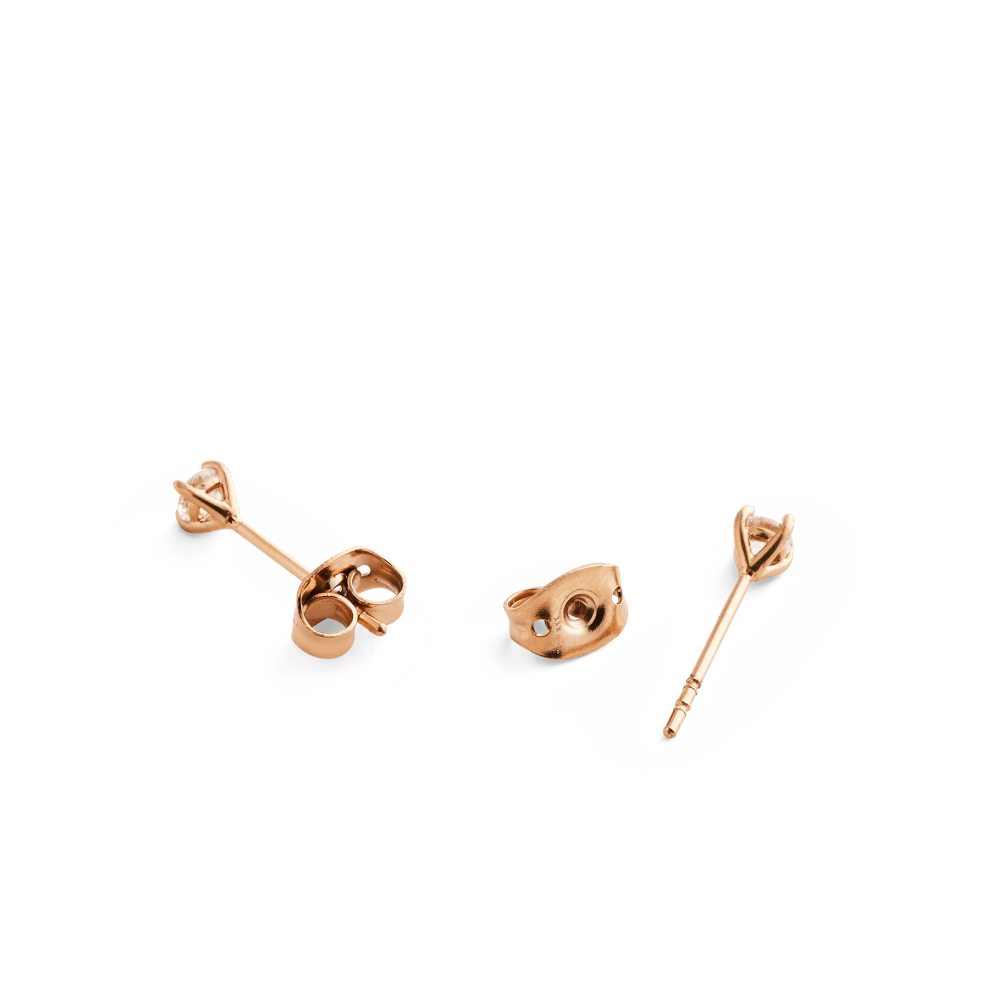 Mirelle Solitaire Stud Earrings Rose Gold - Image 4