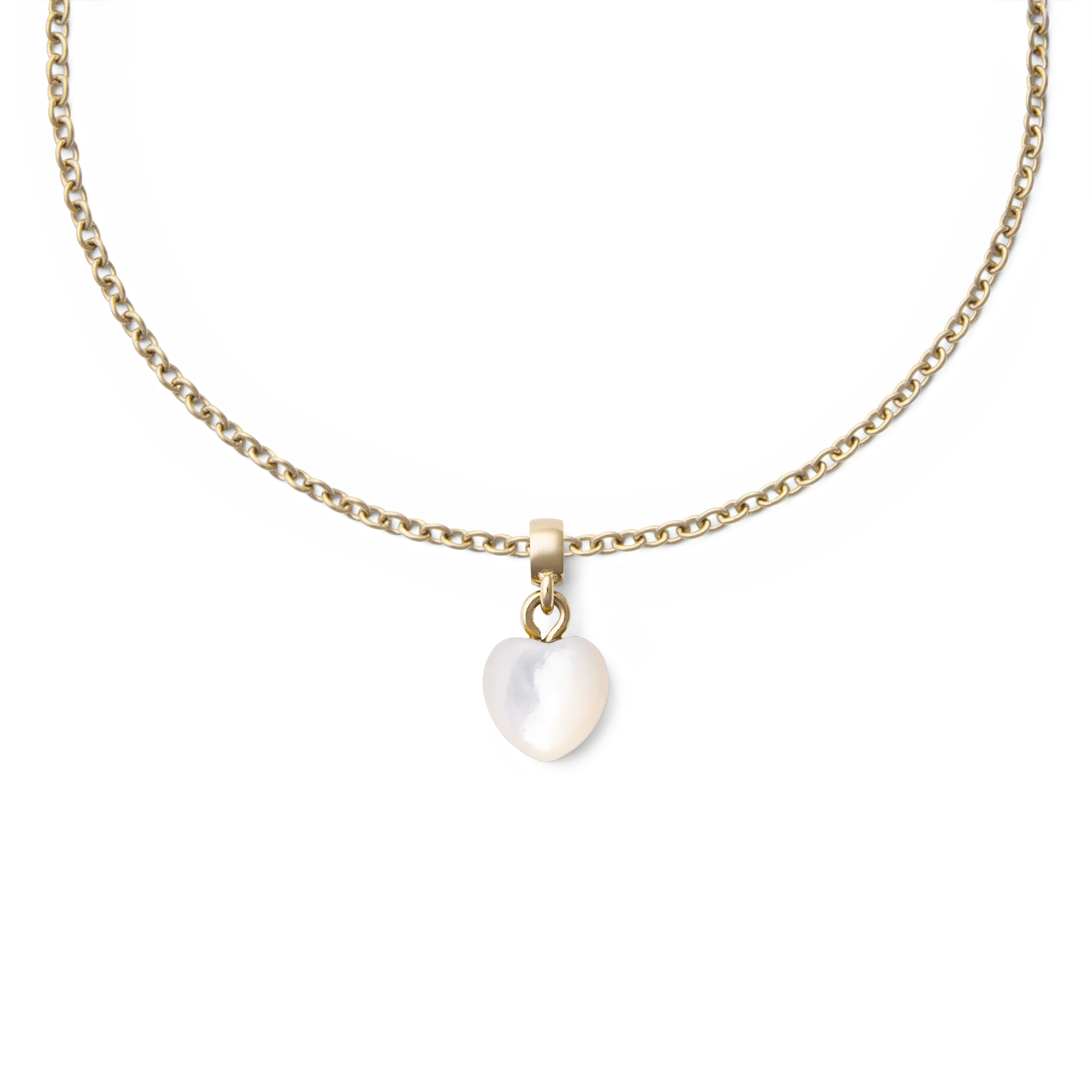 Mother of Pearl Heart Gold Charm - Image 3