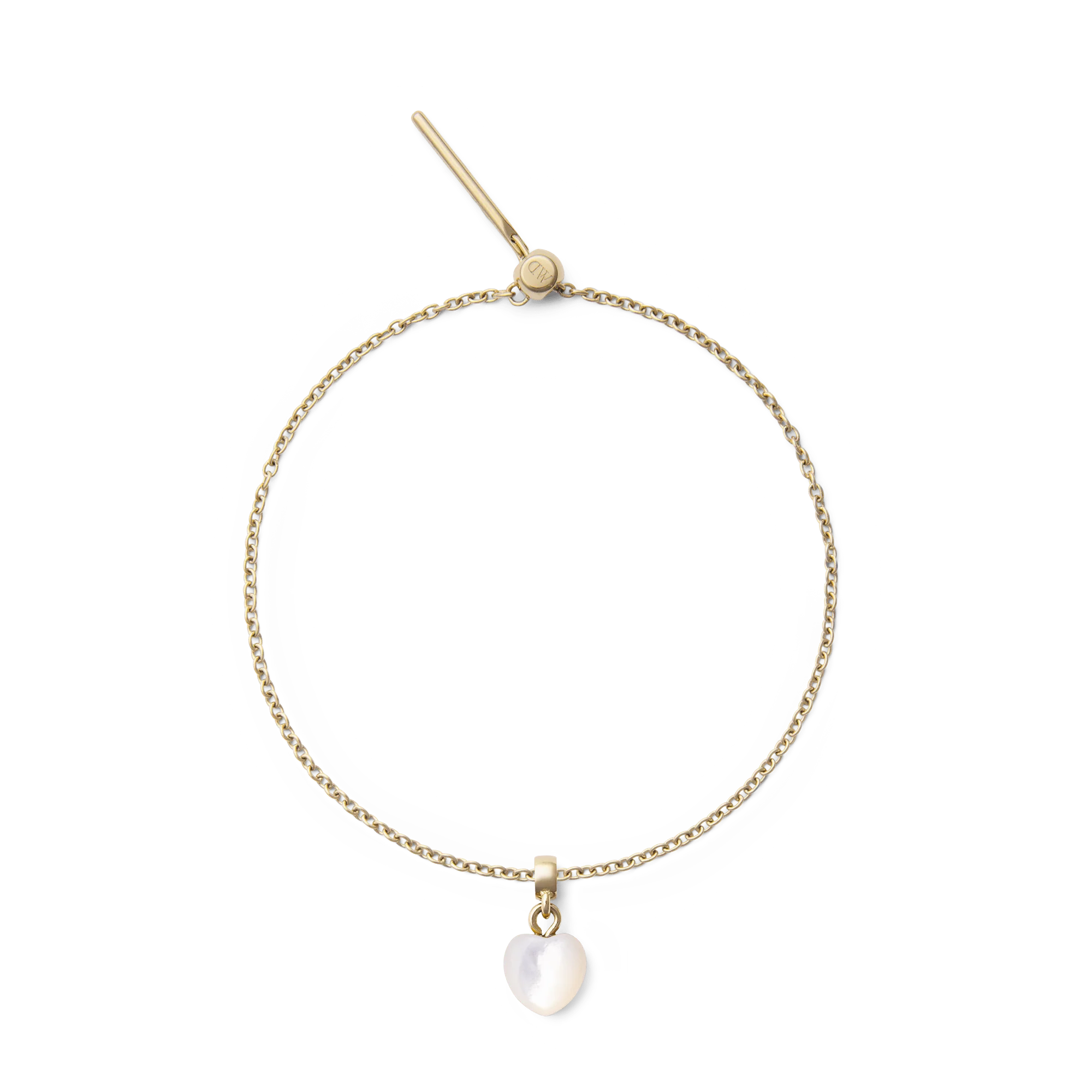 Mother of Pearl Heart Gold Charm - Image 4
