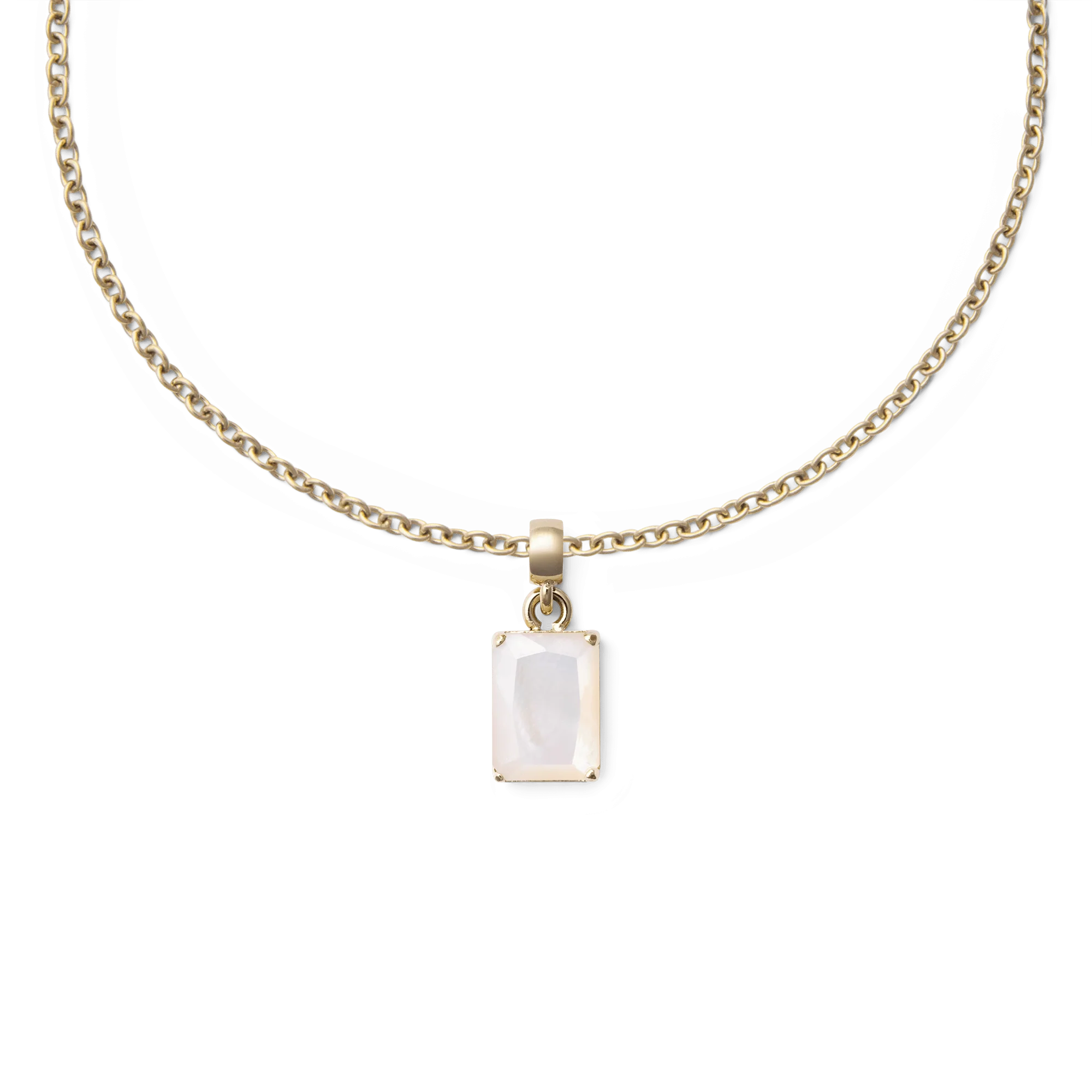 Mother of Pearl Octagon Gold Charm - Image 3