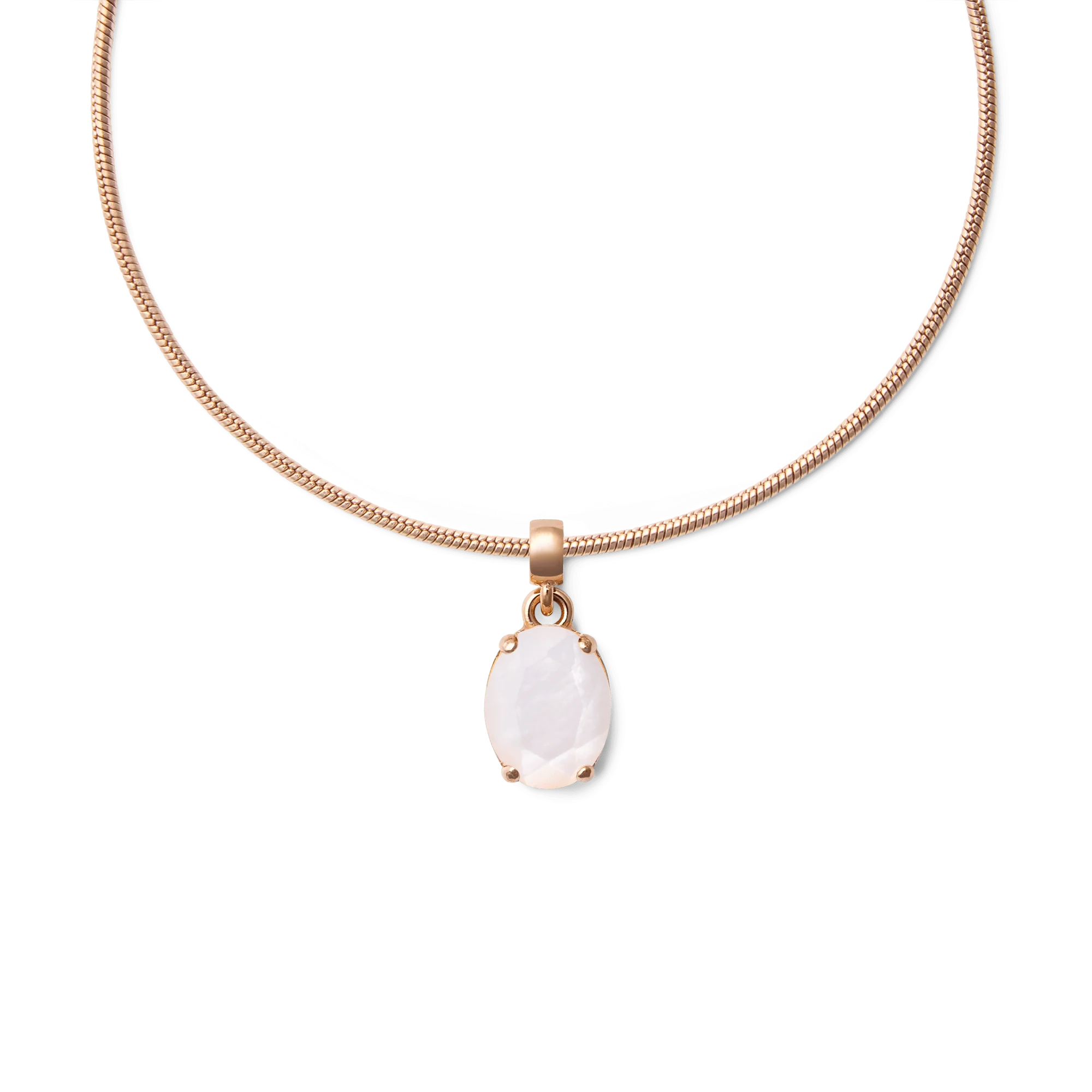 Mother of Pearl Oval Rose Gold Charm - Image 3