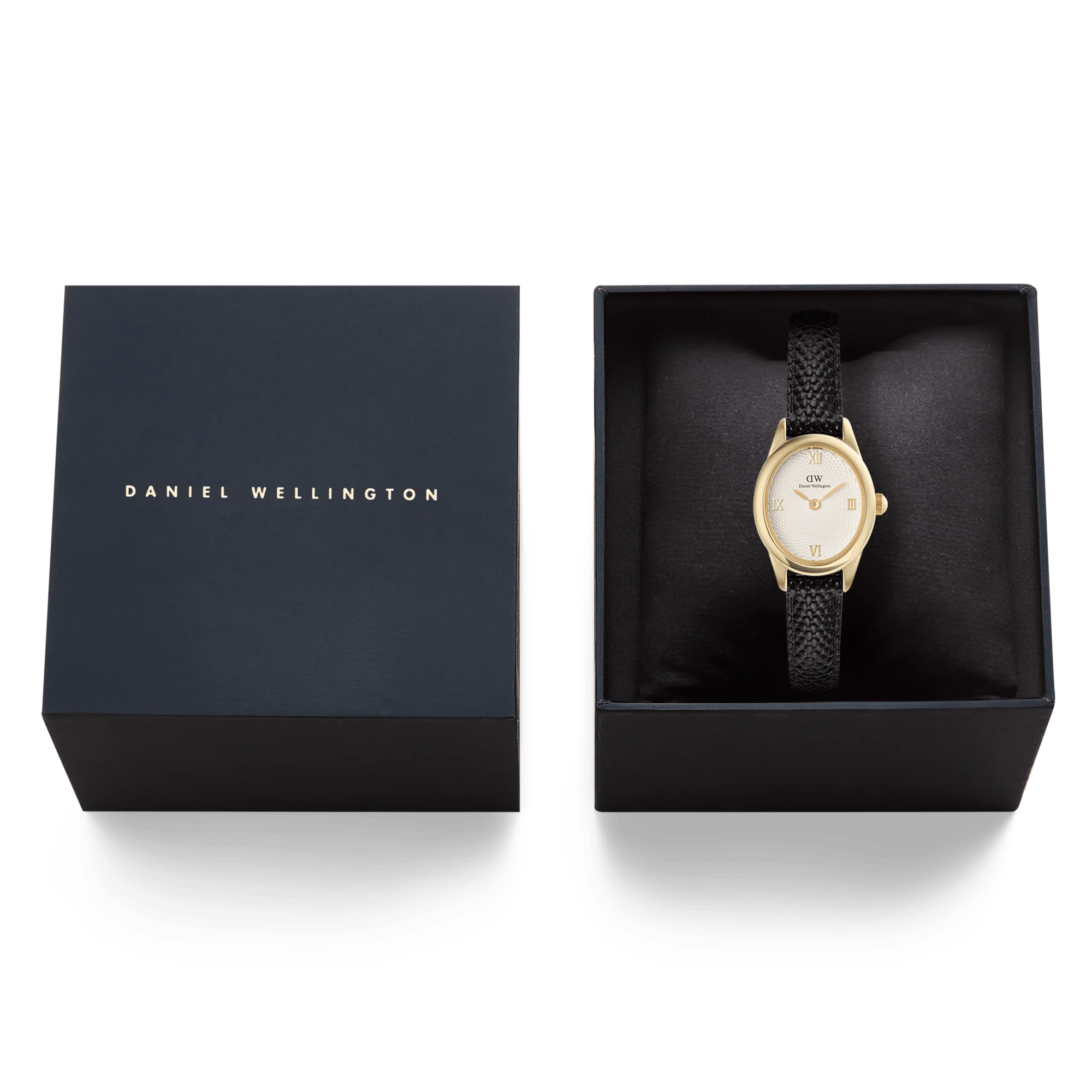 Ophelia Mini Black Lizard White Guilloché Gold - Image 6