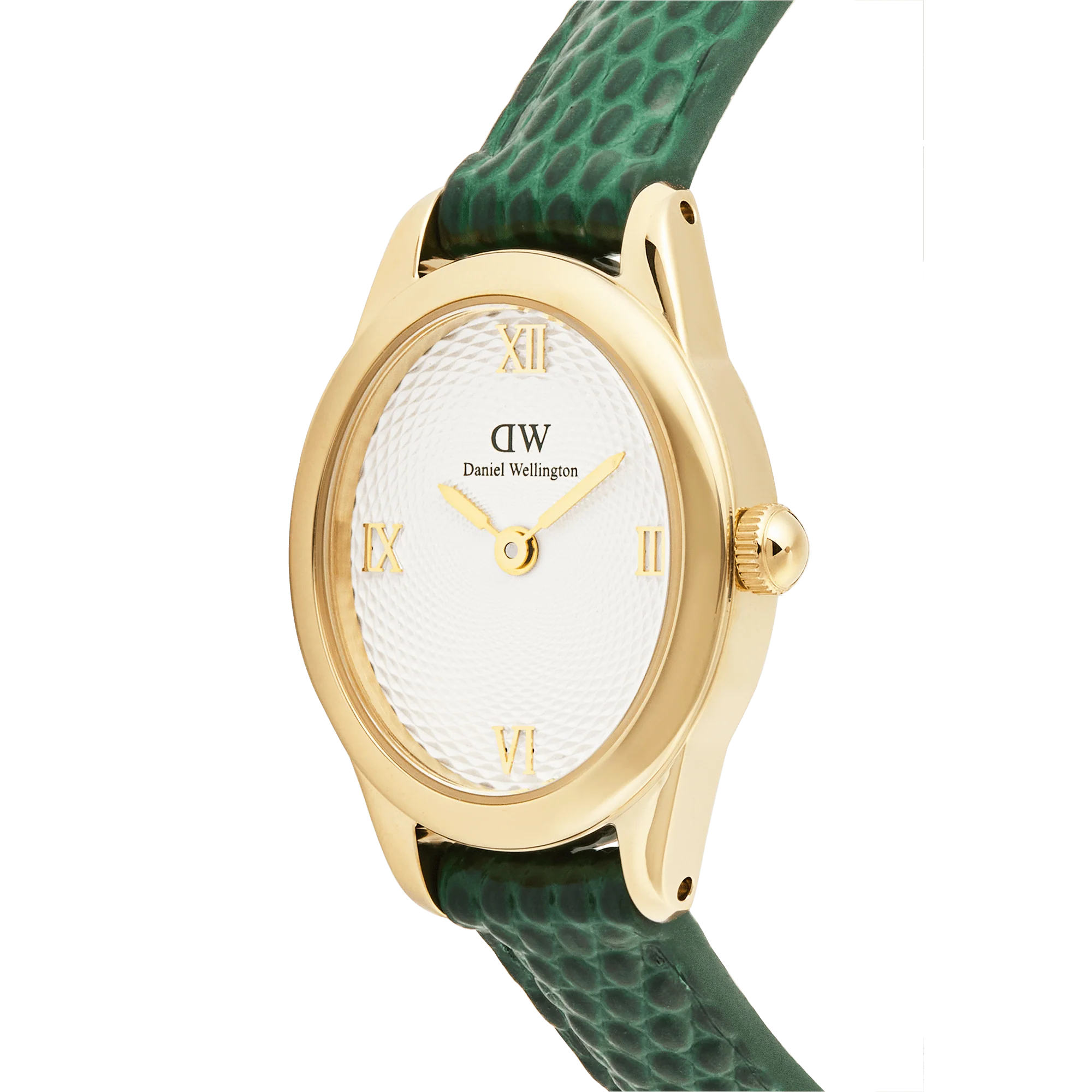 Ophelia Mini Green Lizard White Guilloché Gold - Image 4